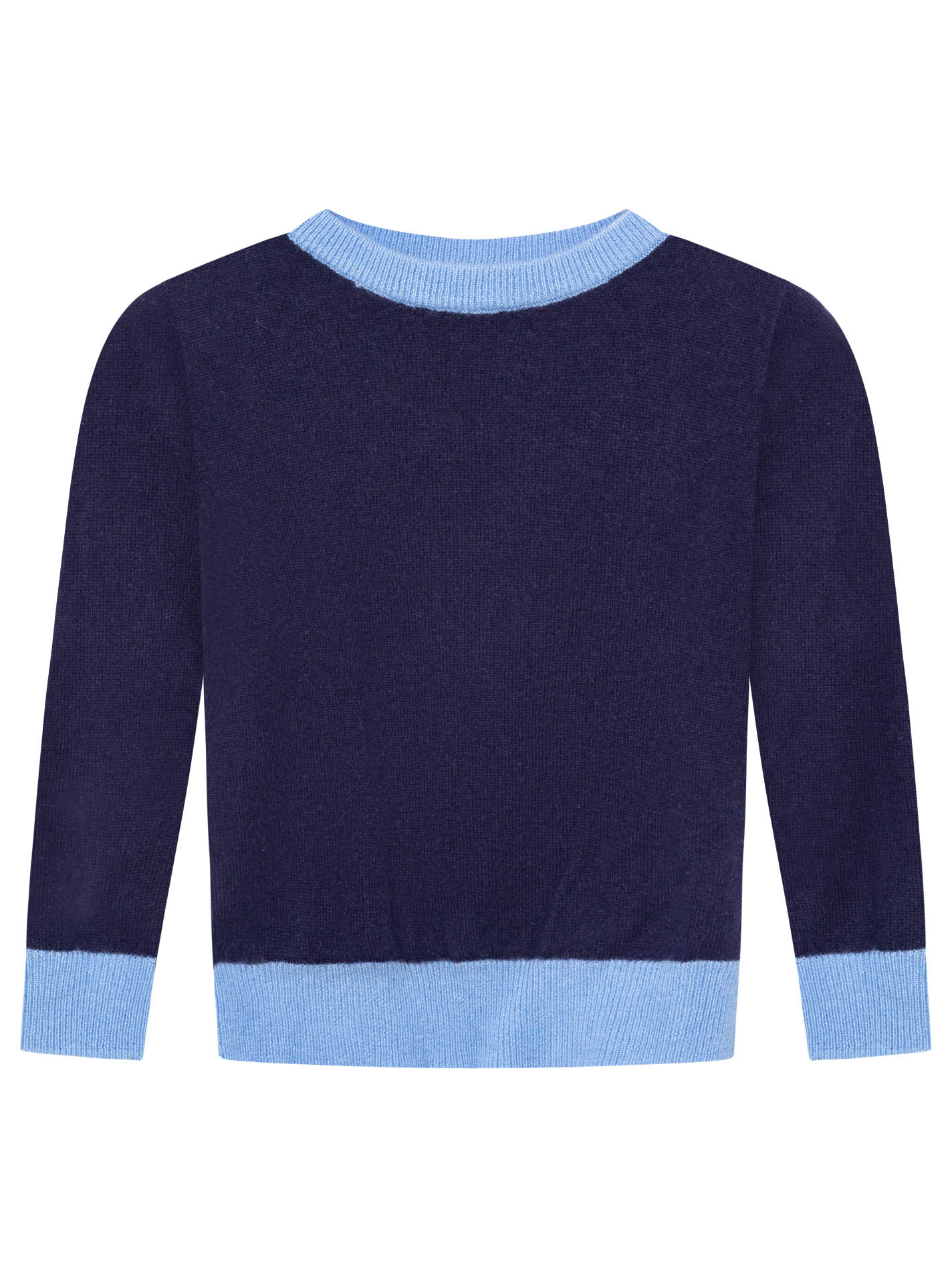 100% Cashmere Kids Rundhals Pullover zweifarbig