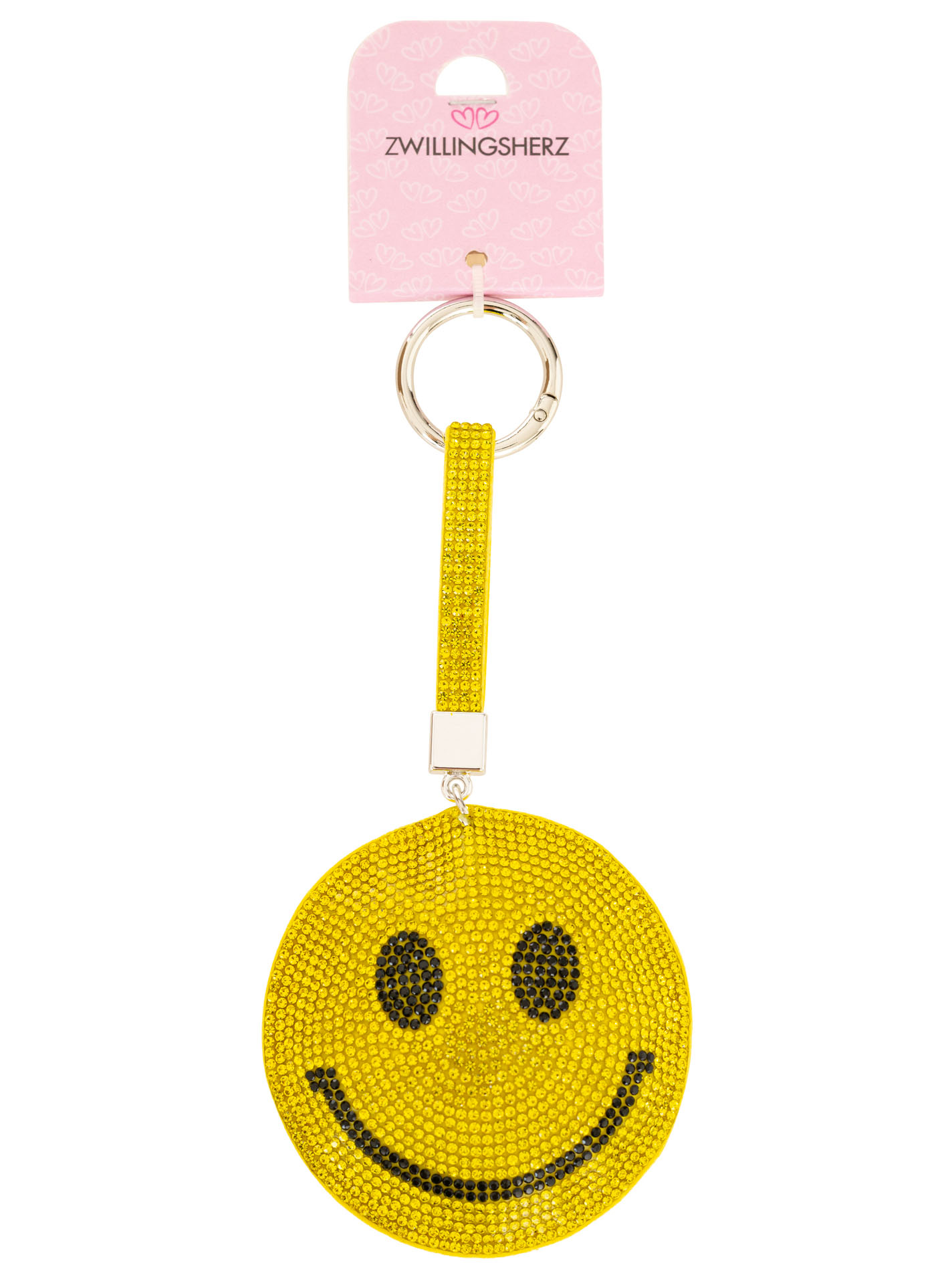 Schlüsselanhänger 10er Set "Glitzer Smiley"