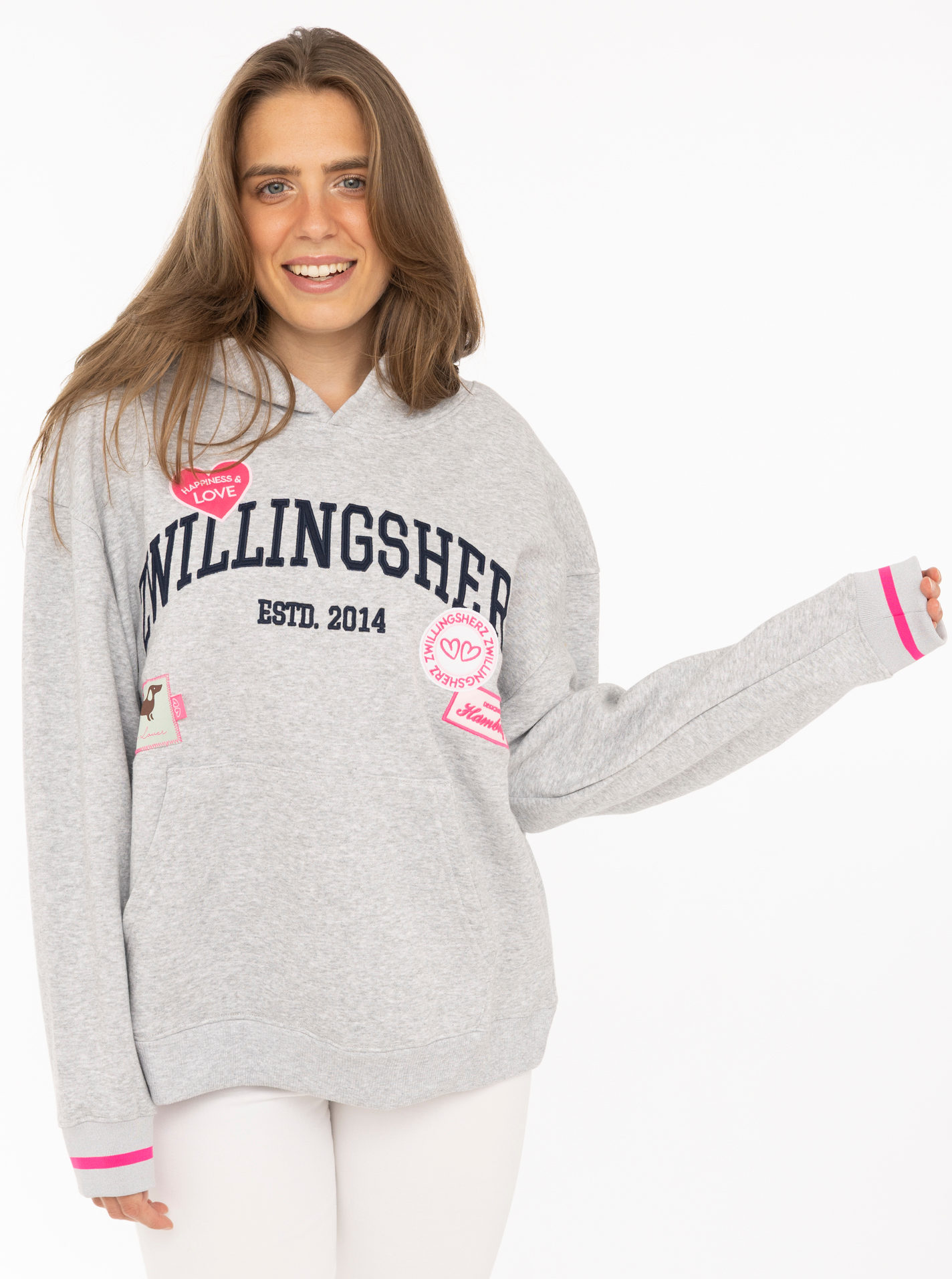 Oversize Hoodie "Zwillingsherz Patches"