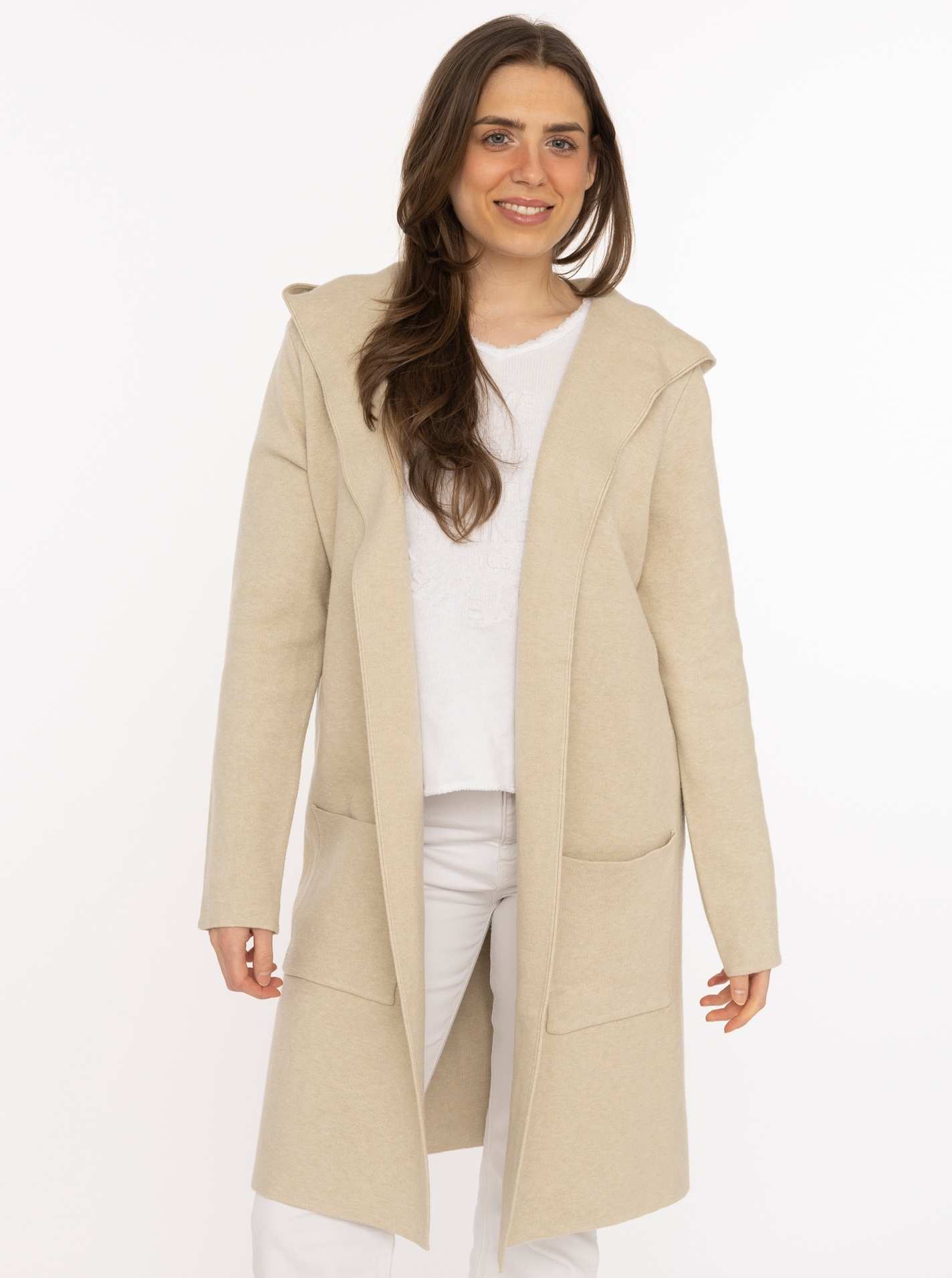 Kapuzenstrickjacke "New Vibes"