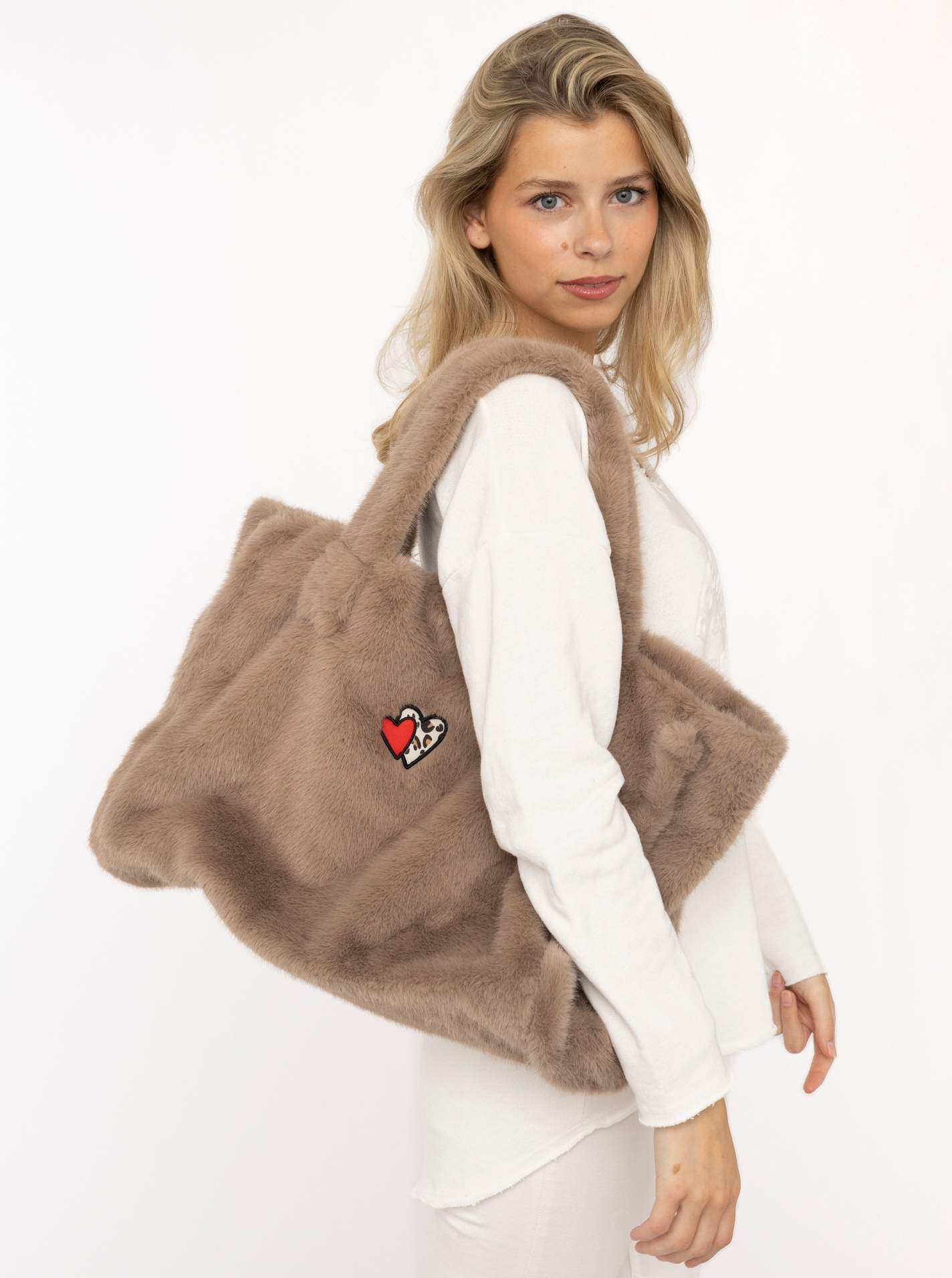 Shopper Fake Fur "Herz Leo"