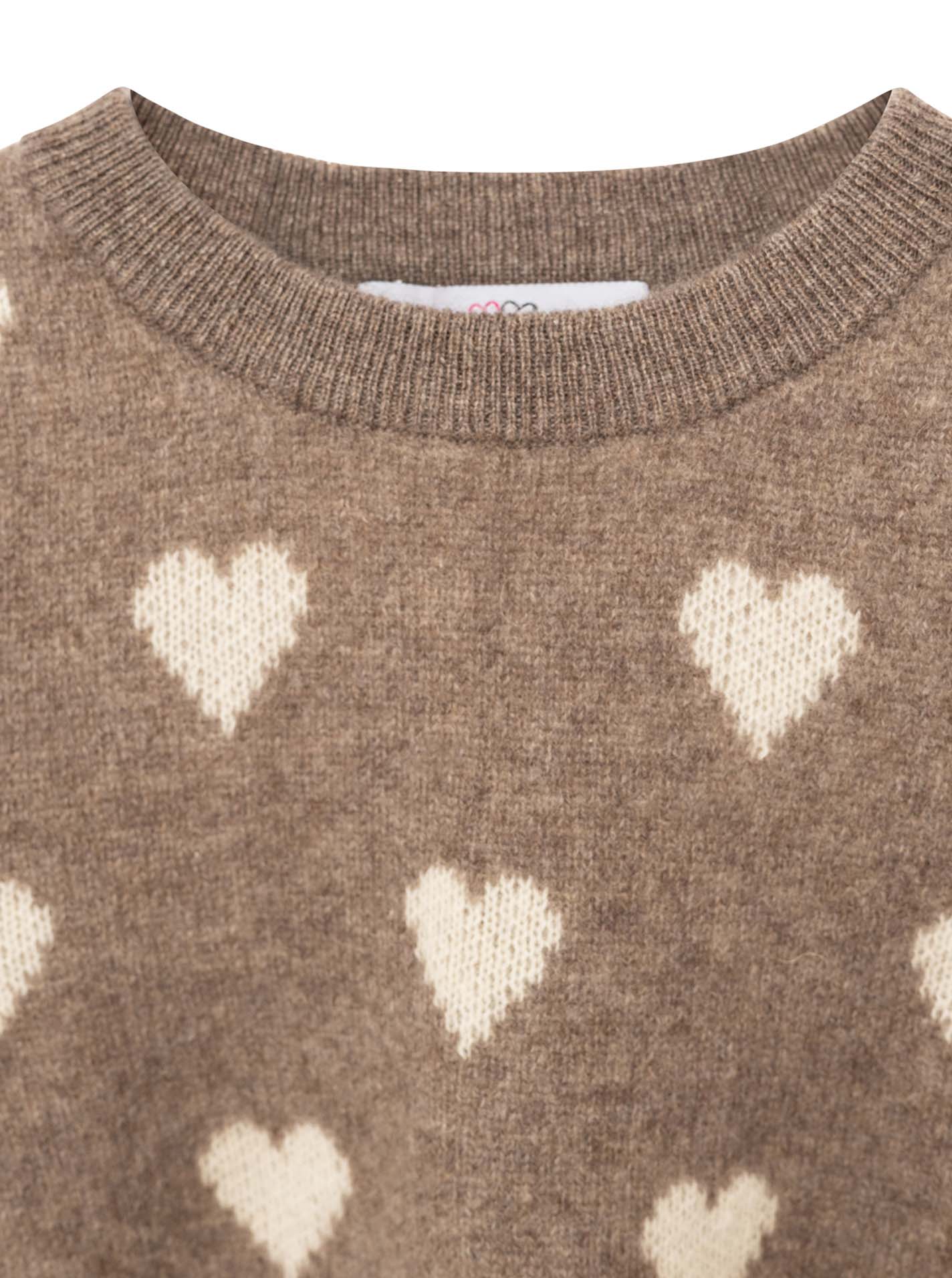 100% Cashmere Kids Rundhals Pullover Herz