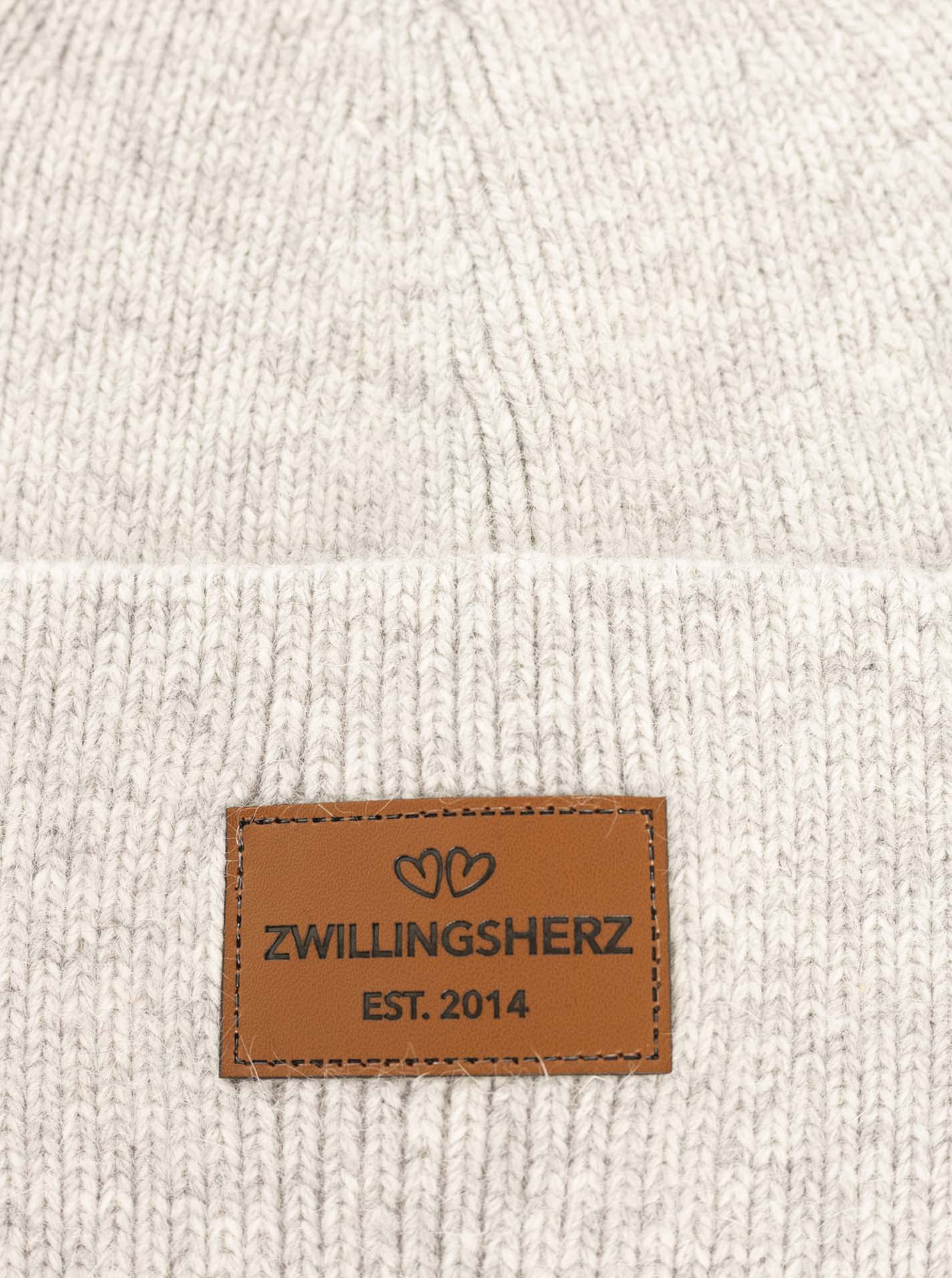 Umschlagmütze Wollmix "Zwillingsherz"