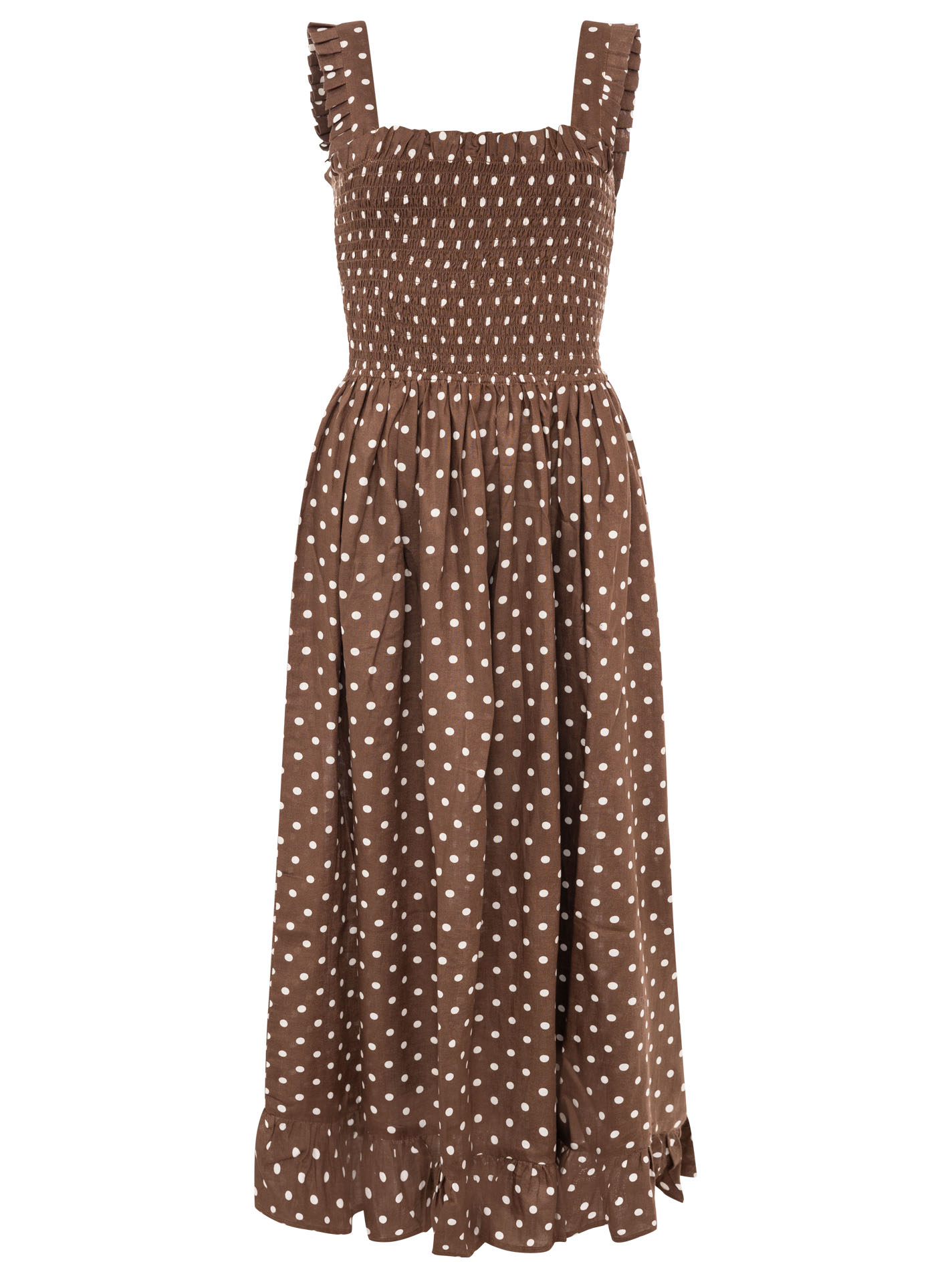 ART6943f0dc16798_032_Kleid_ClassicDots_33427_Braun Kleid BW "Classis Dots"