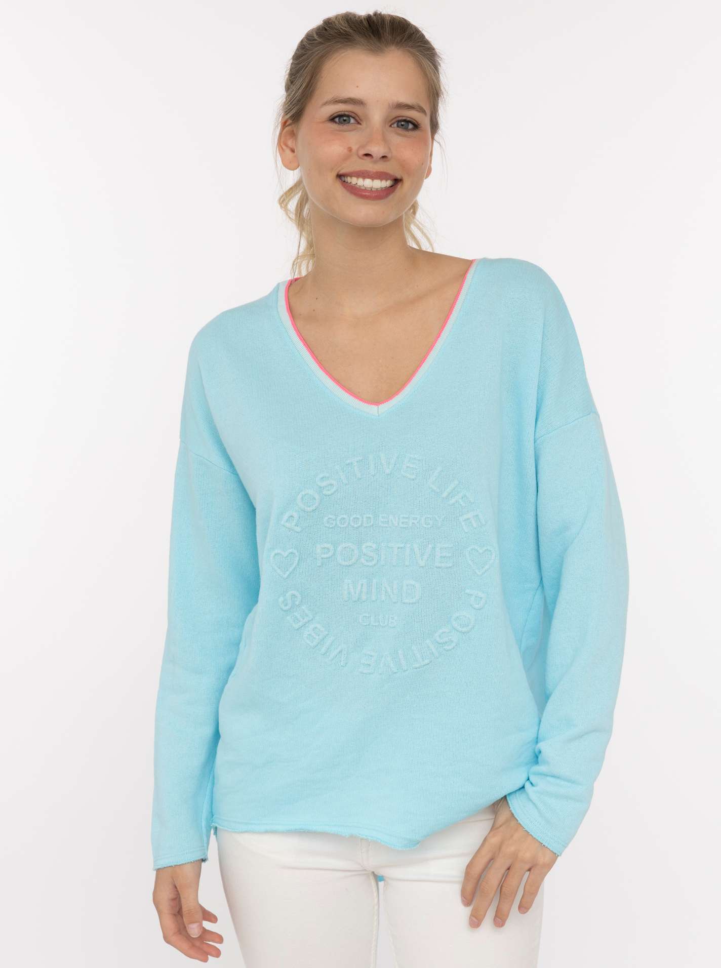 Sweat Pullover Neonkante "Positive Mind"