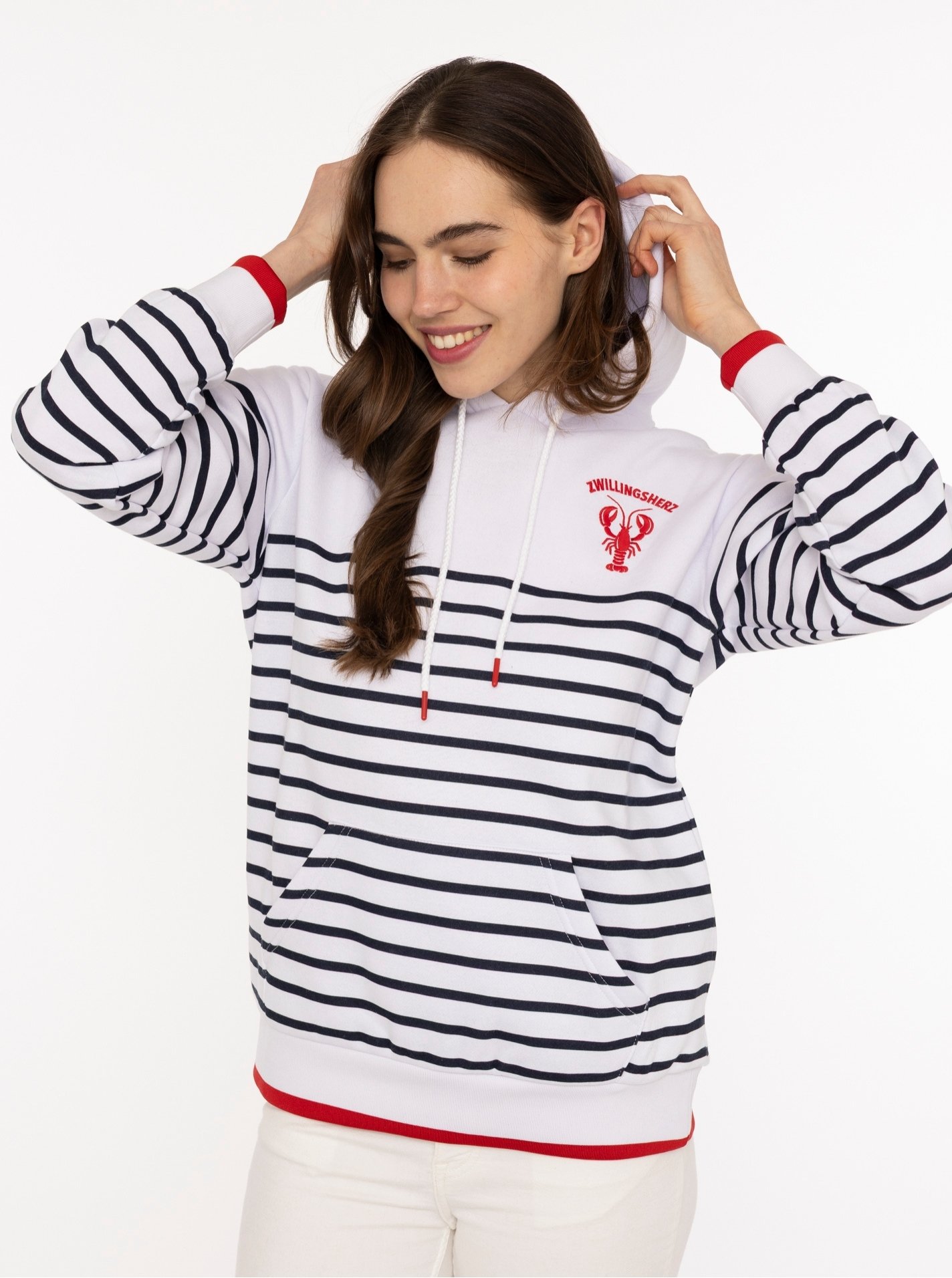 Hoodie "Streifen Lobster"