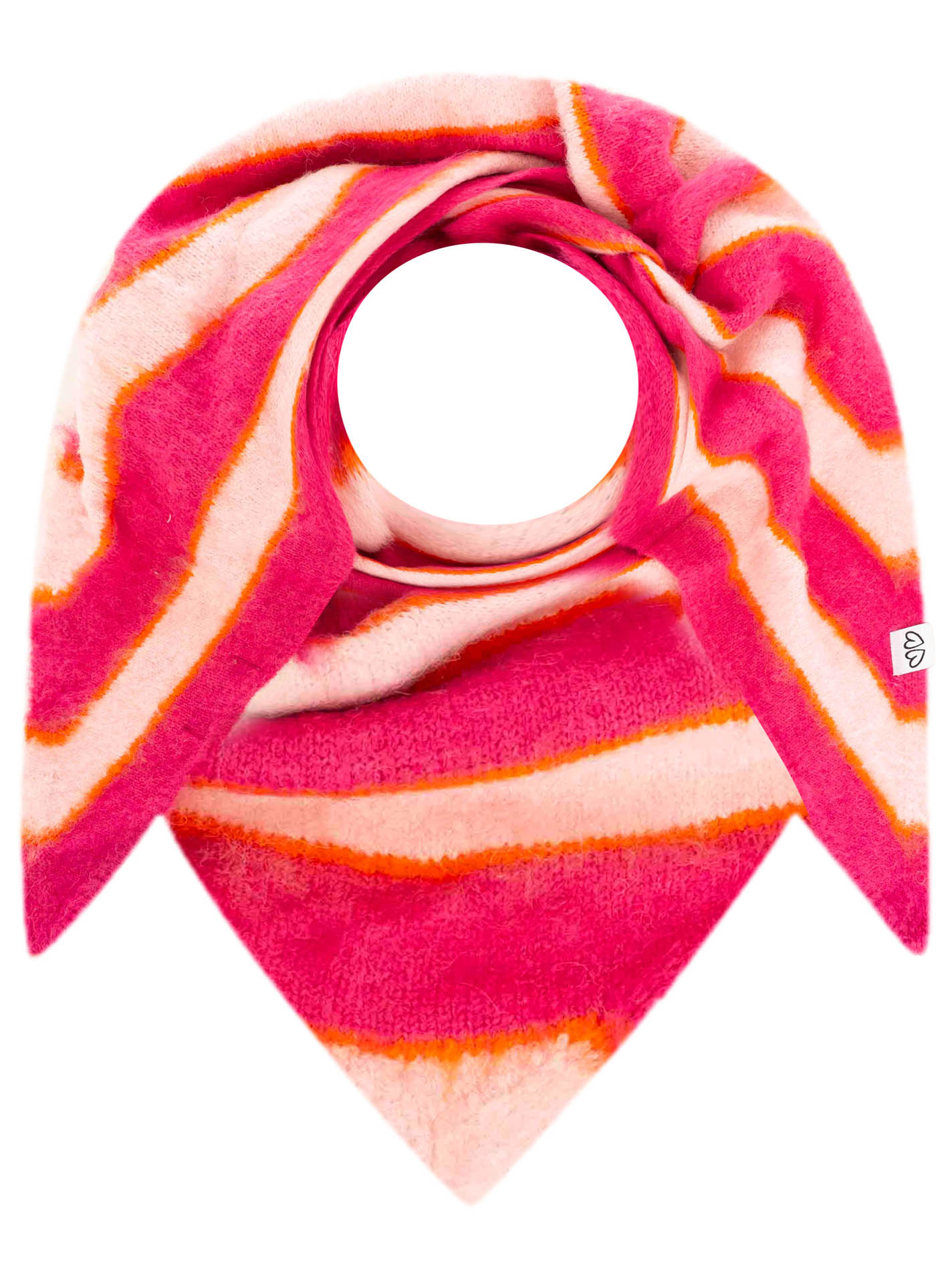 Dreieckstuch Strick "Fluffy Stripe"