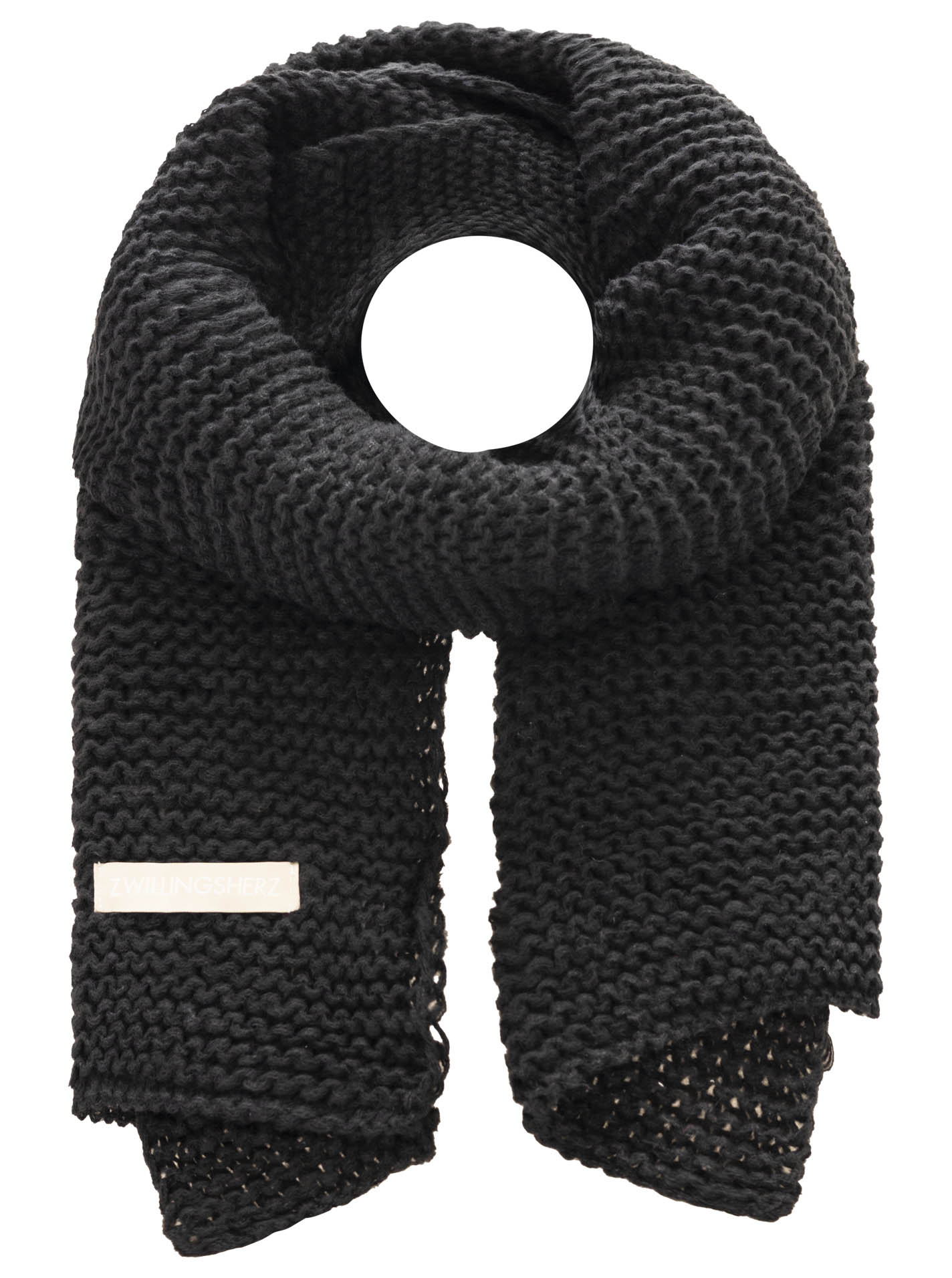 Grobstrick Schal "Uni & Patch"