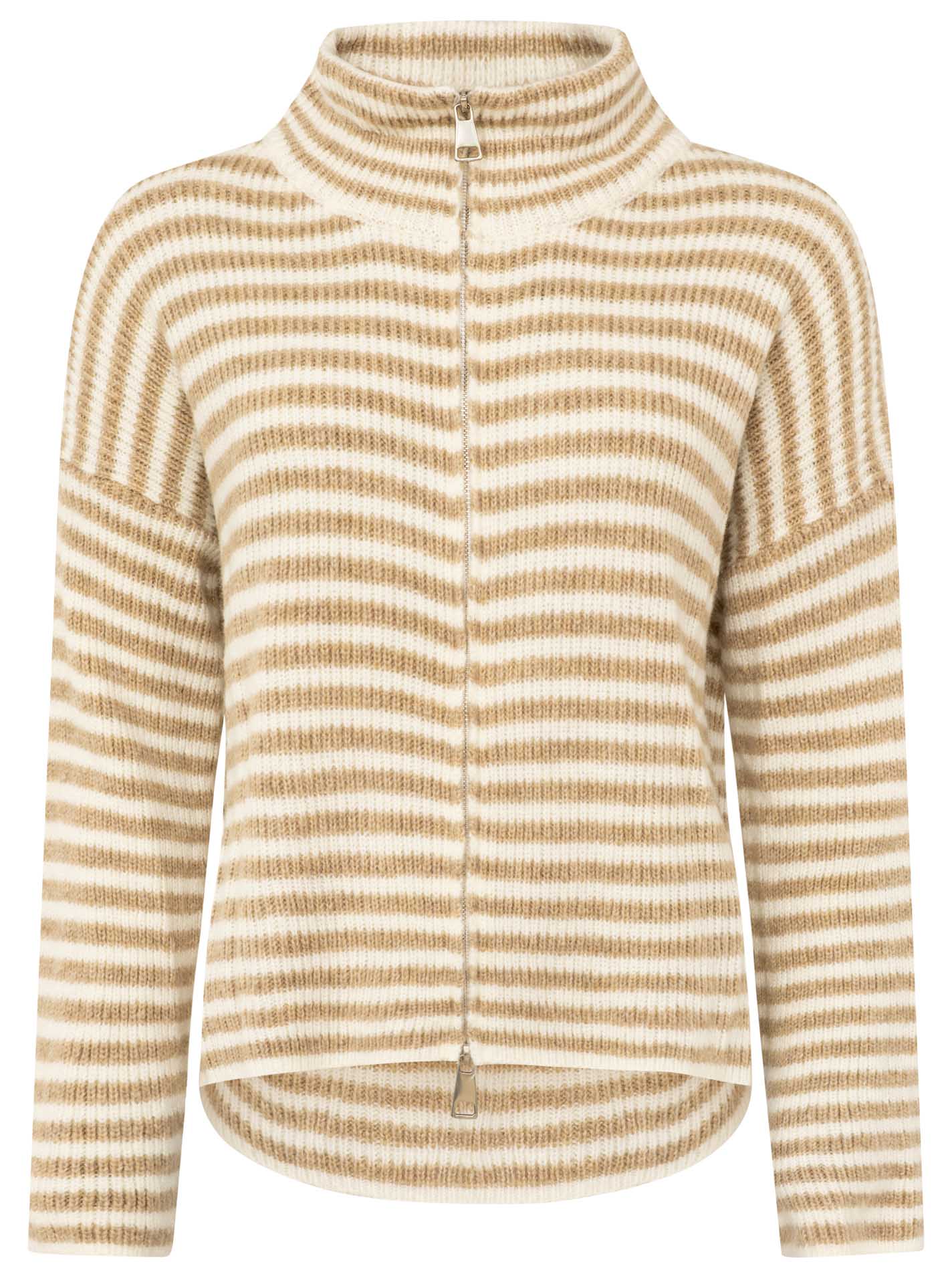Zipper Jacke Streifen Wollmix