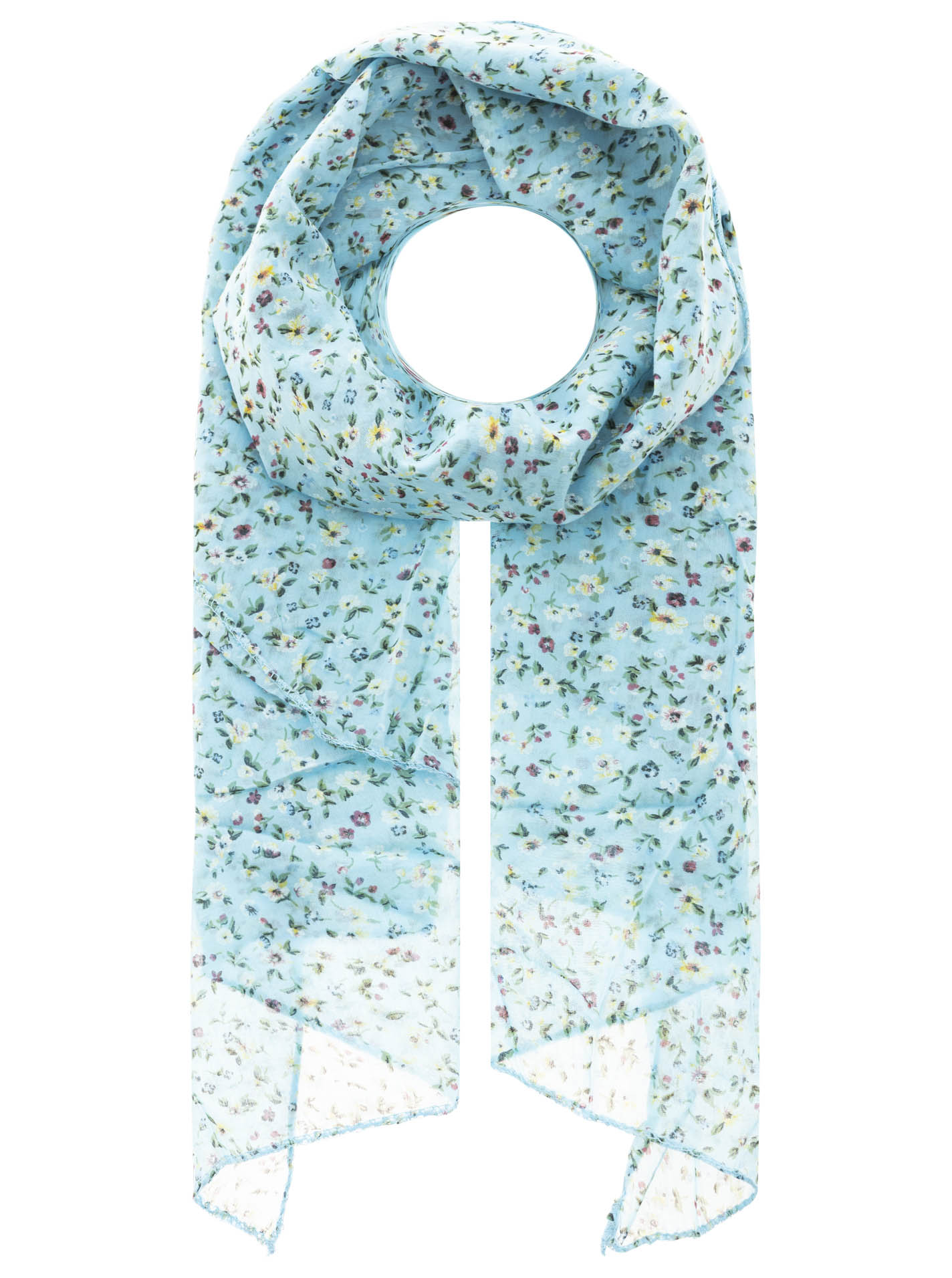 Schal BW/Seide "Kleine Blüten"