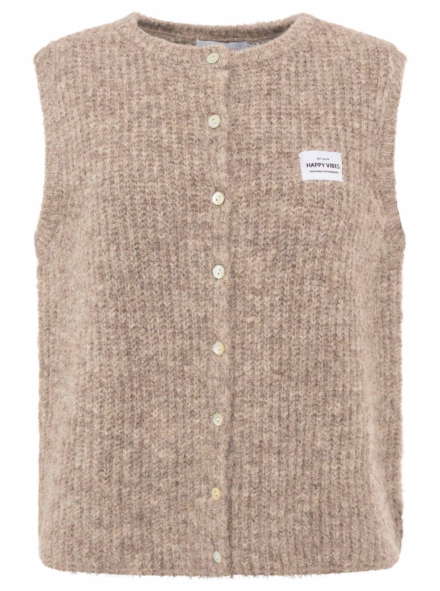 Strickweste mit Knöpfen und Patch