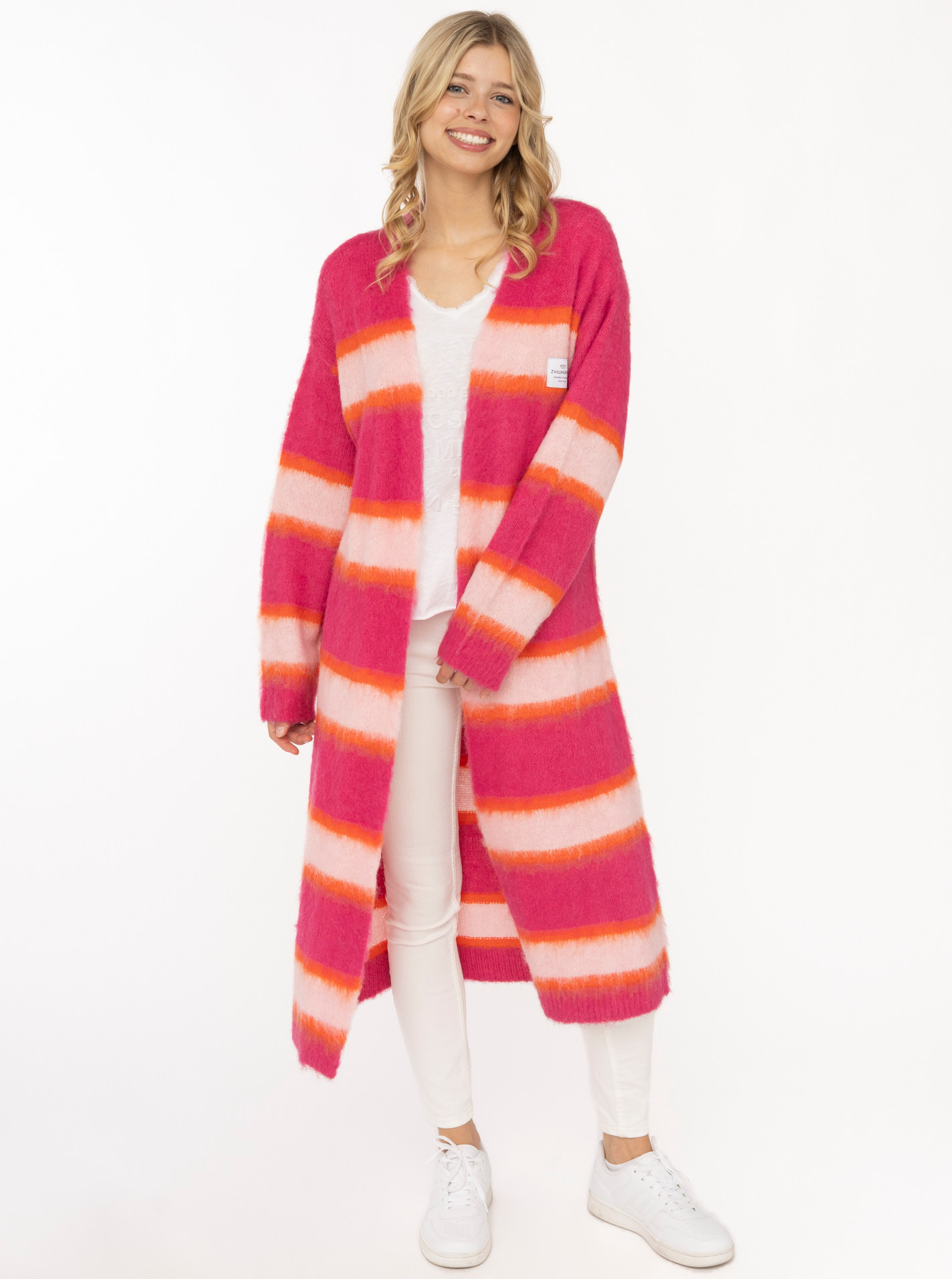 Long Cardigan "Fluffy Stripe"