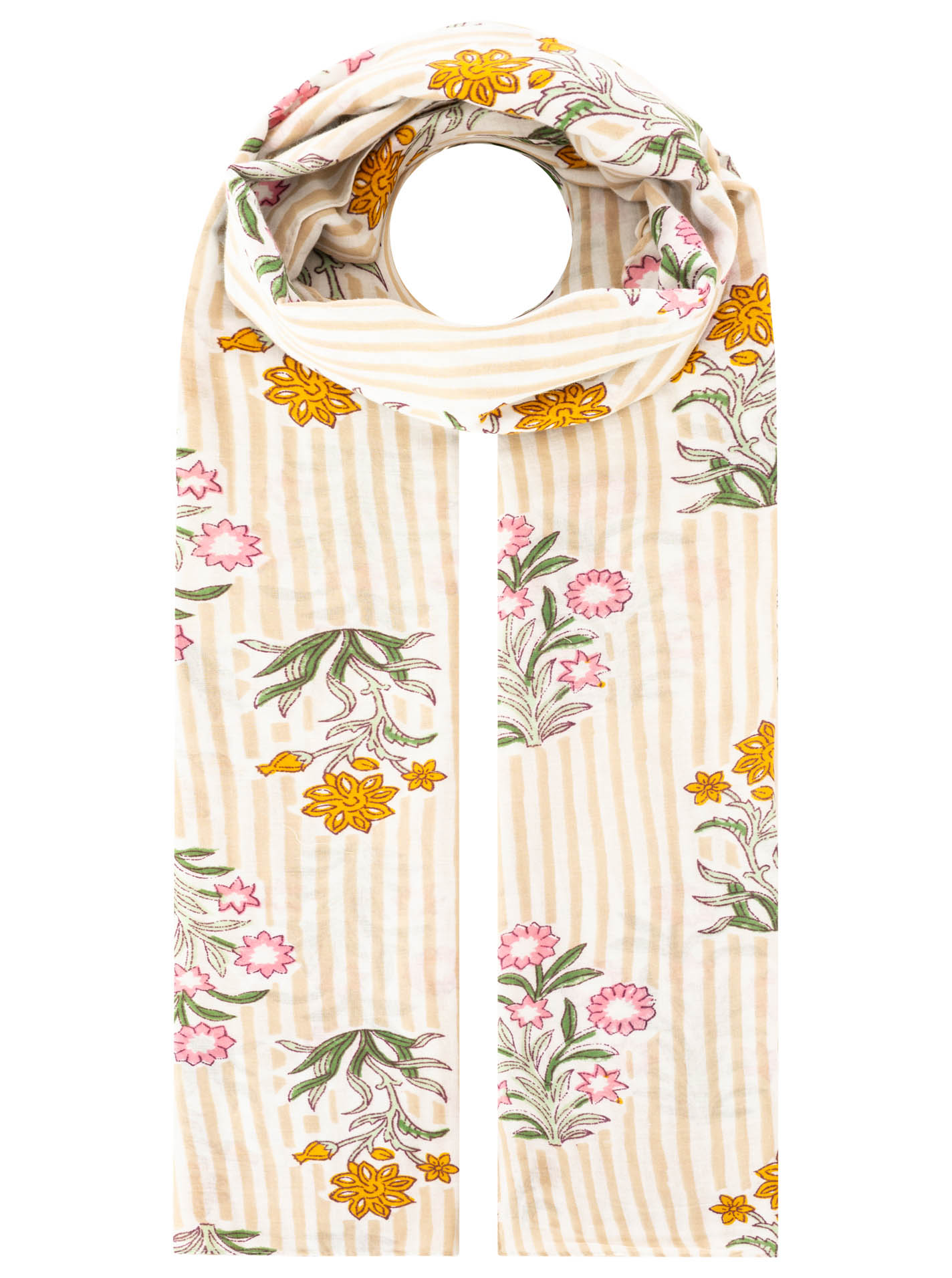 Schal BW "Flowers & Stripes"
