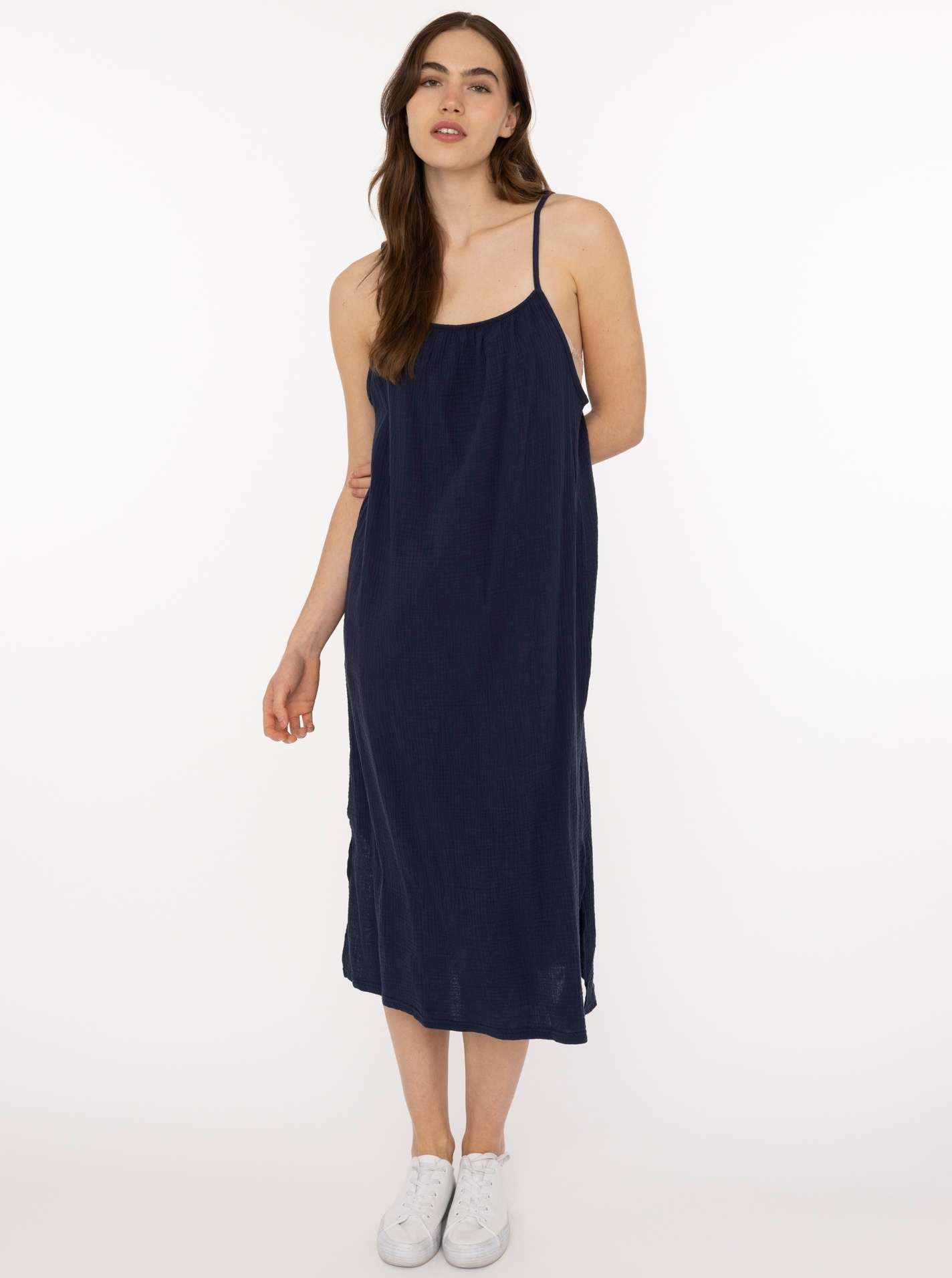 Trägerkleid Maxi Musselin "Uni"