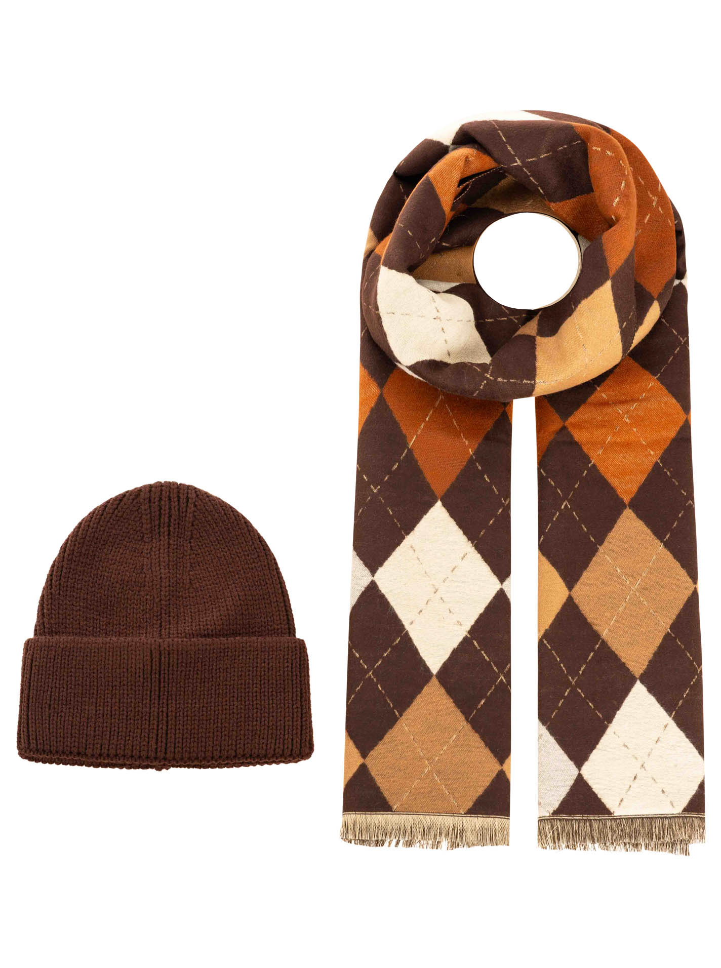 Geschenkbox Mütze & Schals "Argyle"