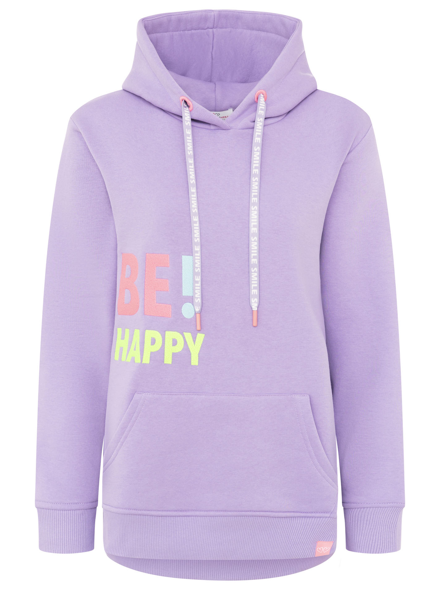 ART69d60f35dbacc_054_Hoodie_BeHappy_31745_Mittellila Hoodie "Be Happy!"
