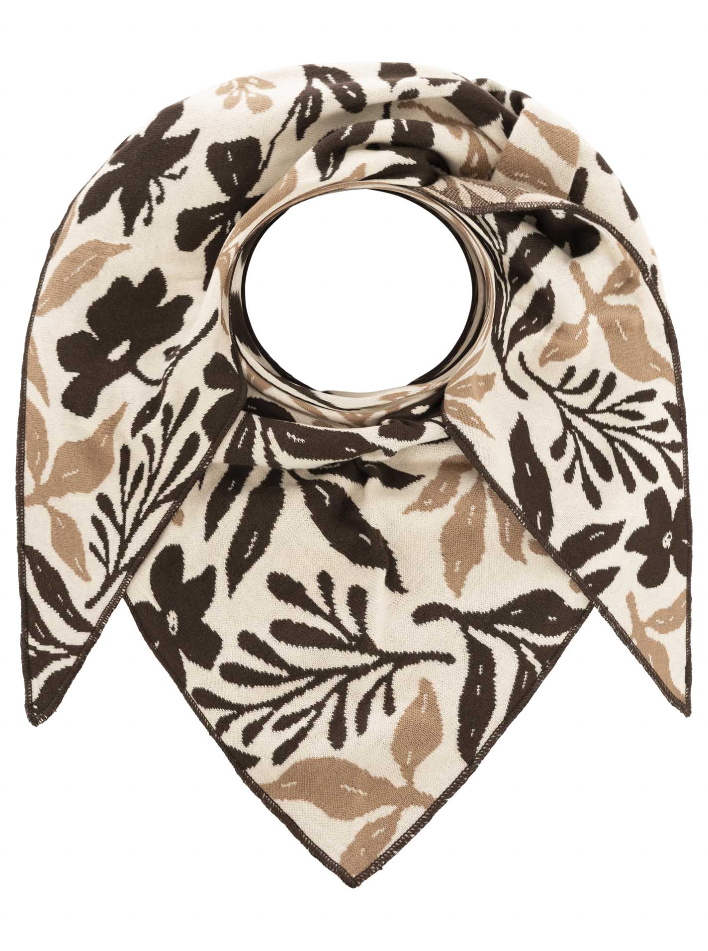 Dreieckstuch BW "Blätter Mix"