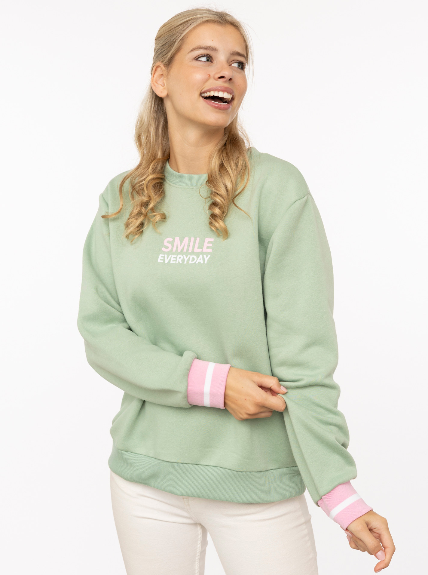 Rundhalssweater "SMILE"