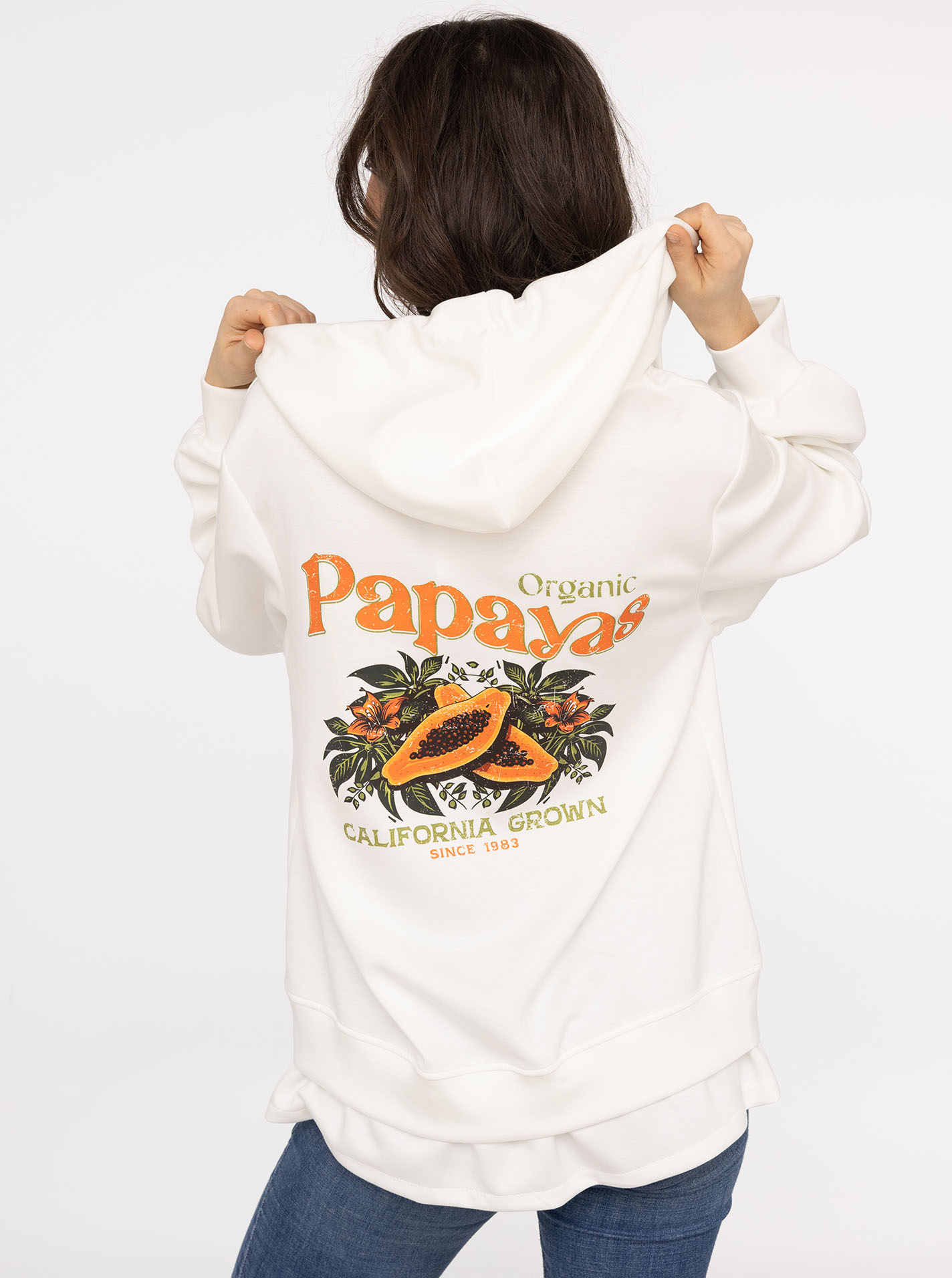 Hoodie Viskose "Papayas"