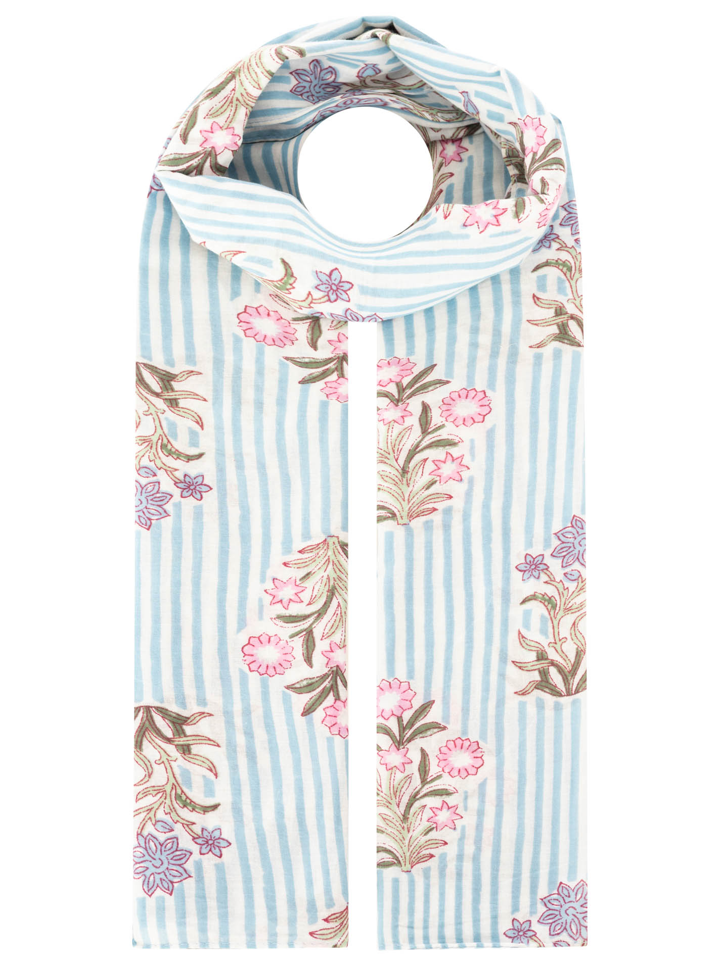 Schal BW "Flowers & Stripes"