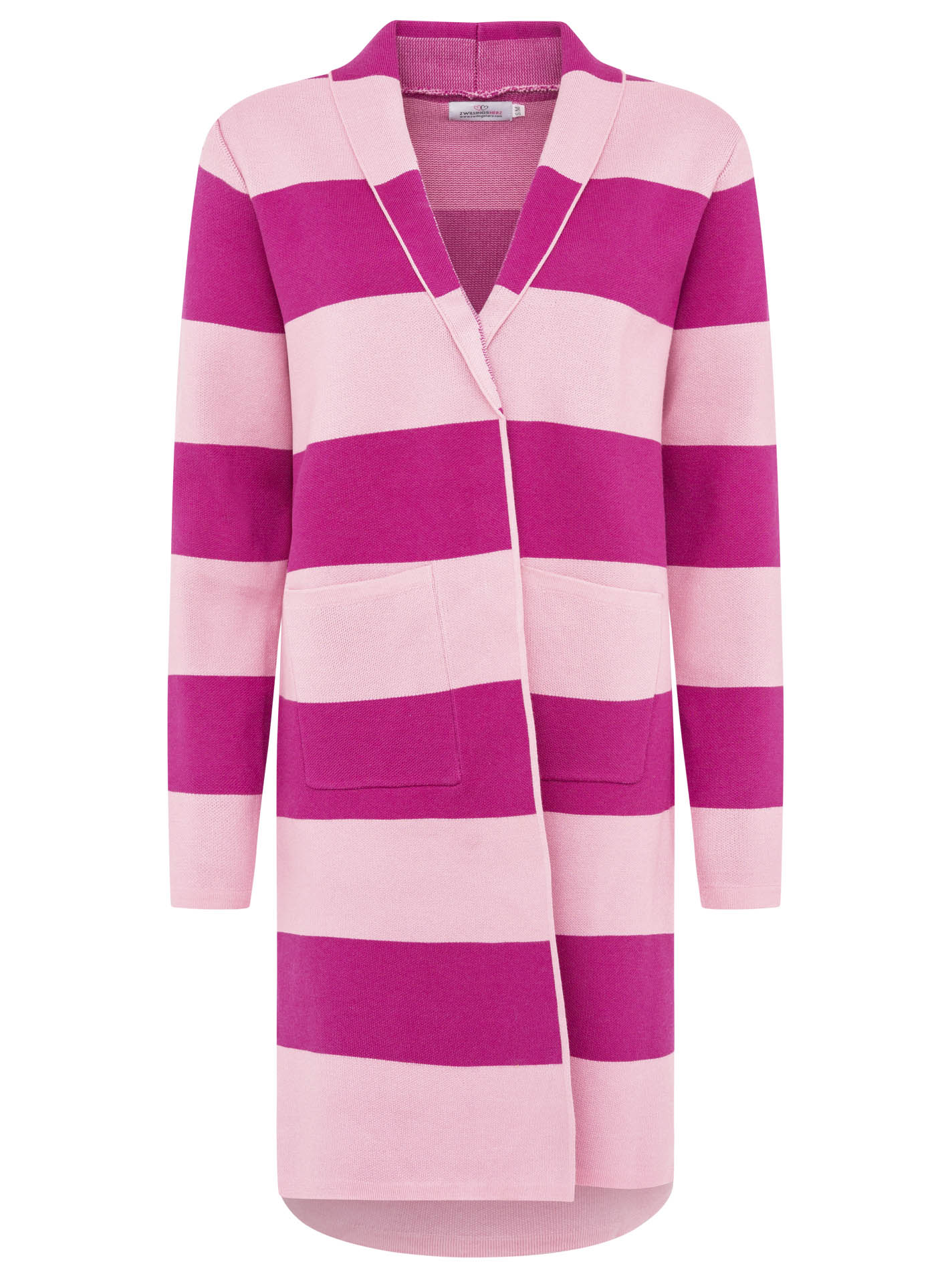 Cardigan Viskose "Streifen & Schalkragen"