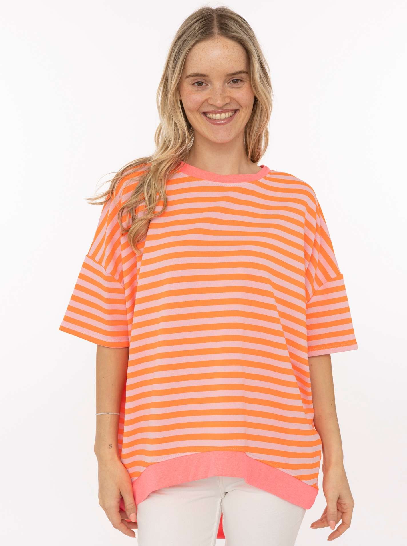 Oversize Shirt "Neon Streifen"