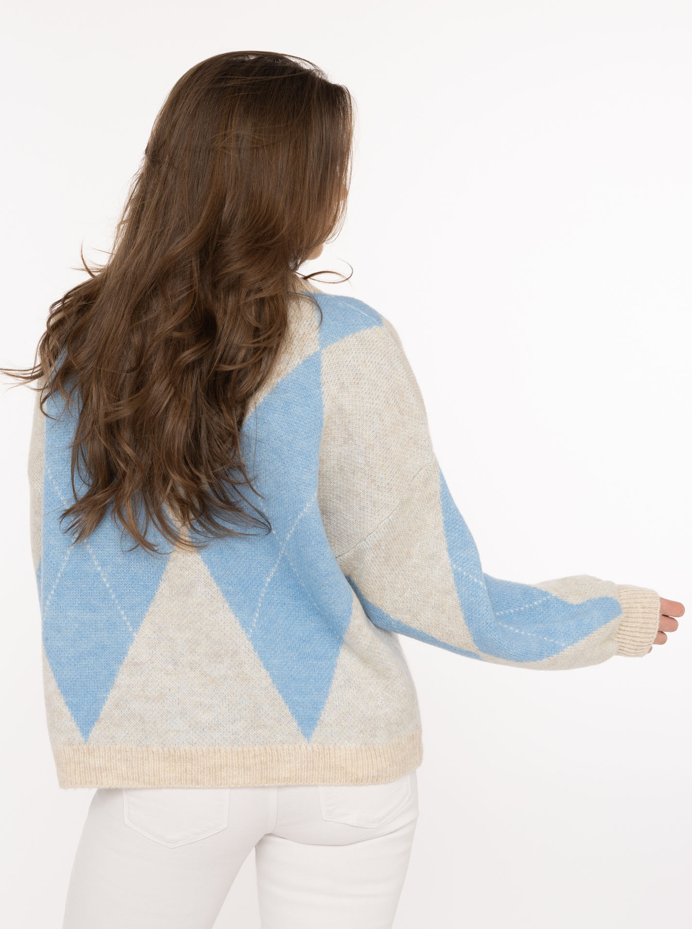 Pullover Wollmix Rundhals "Argyle"
