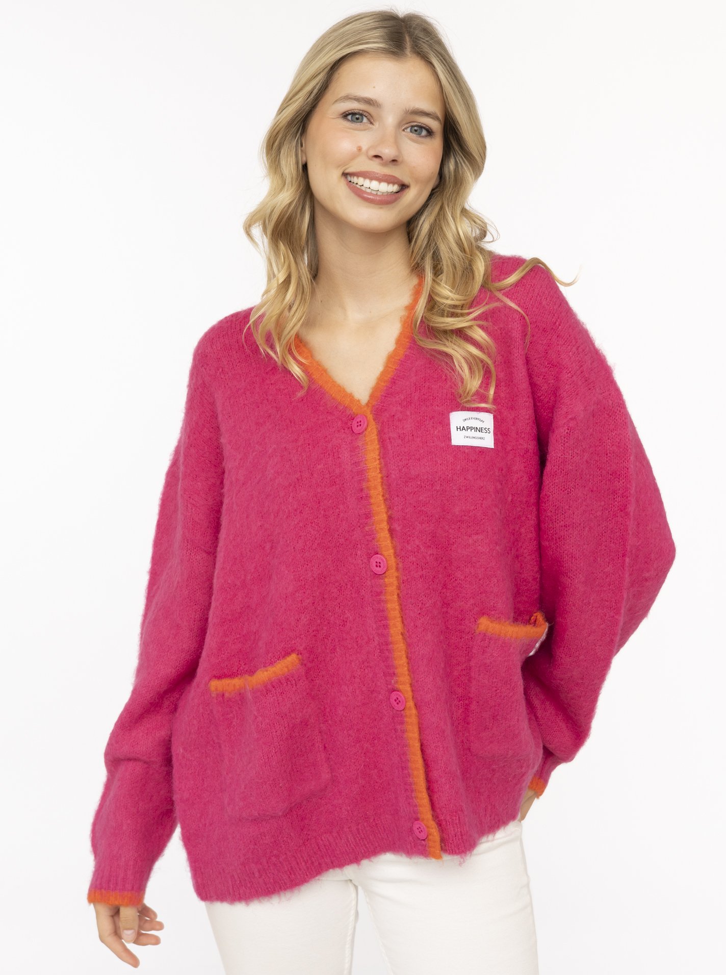 Oversized Cardigan "Neon & Patch"