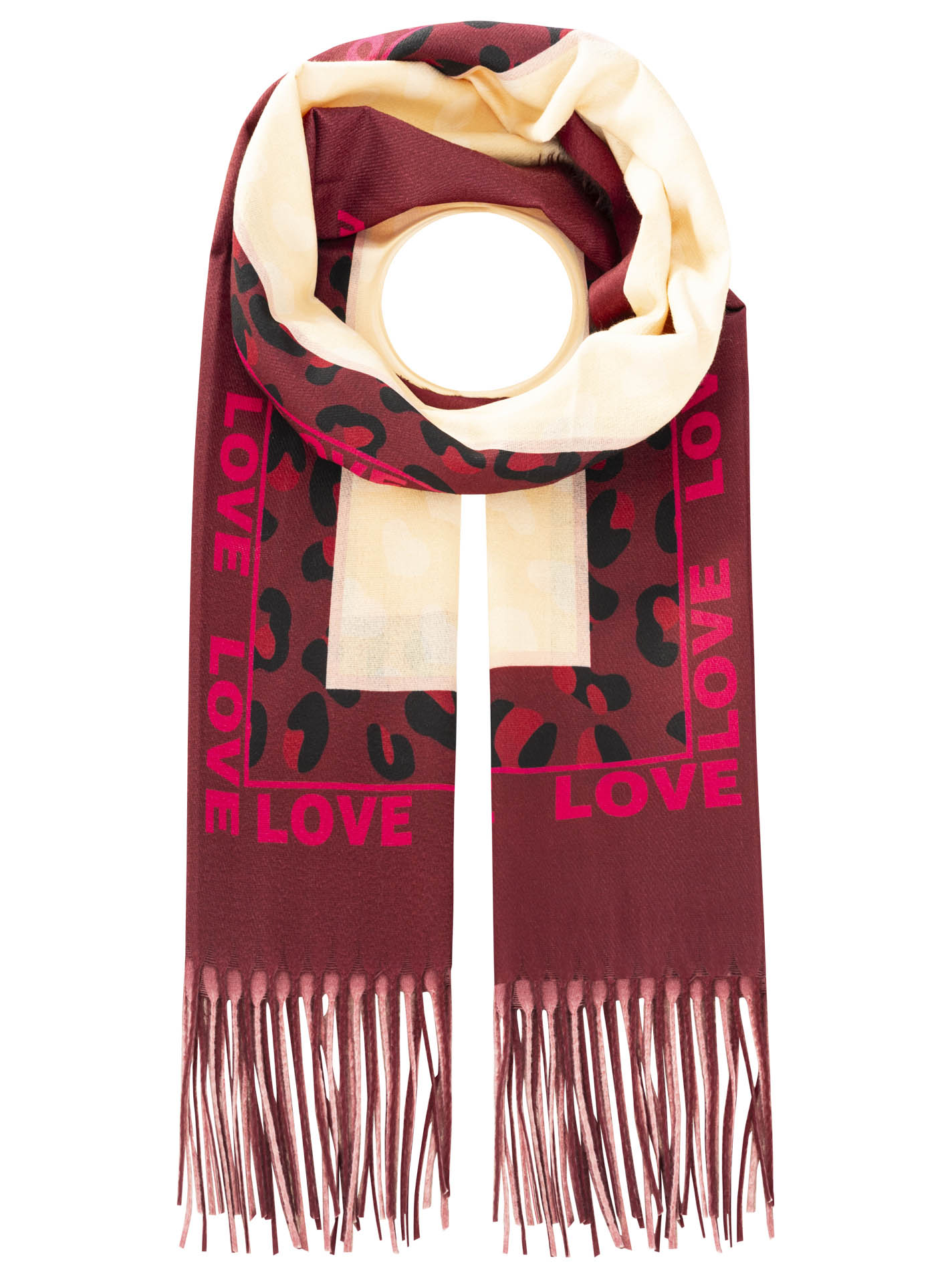 Schal Soft Digital Print "Leo Love & Hearts"