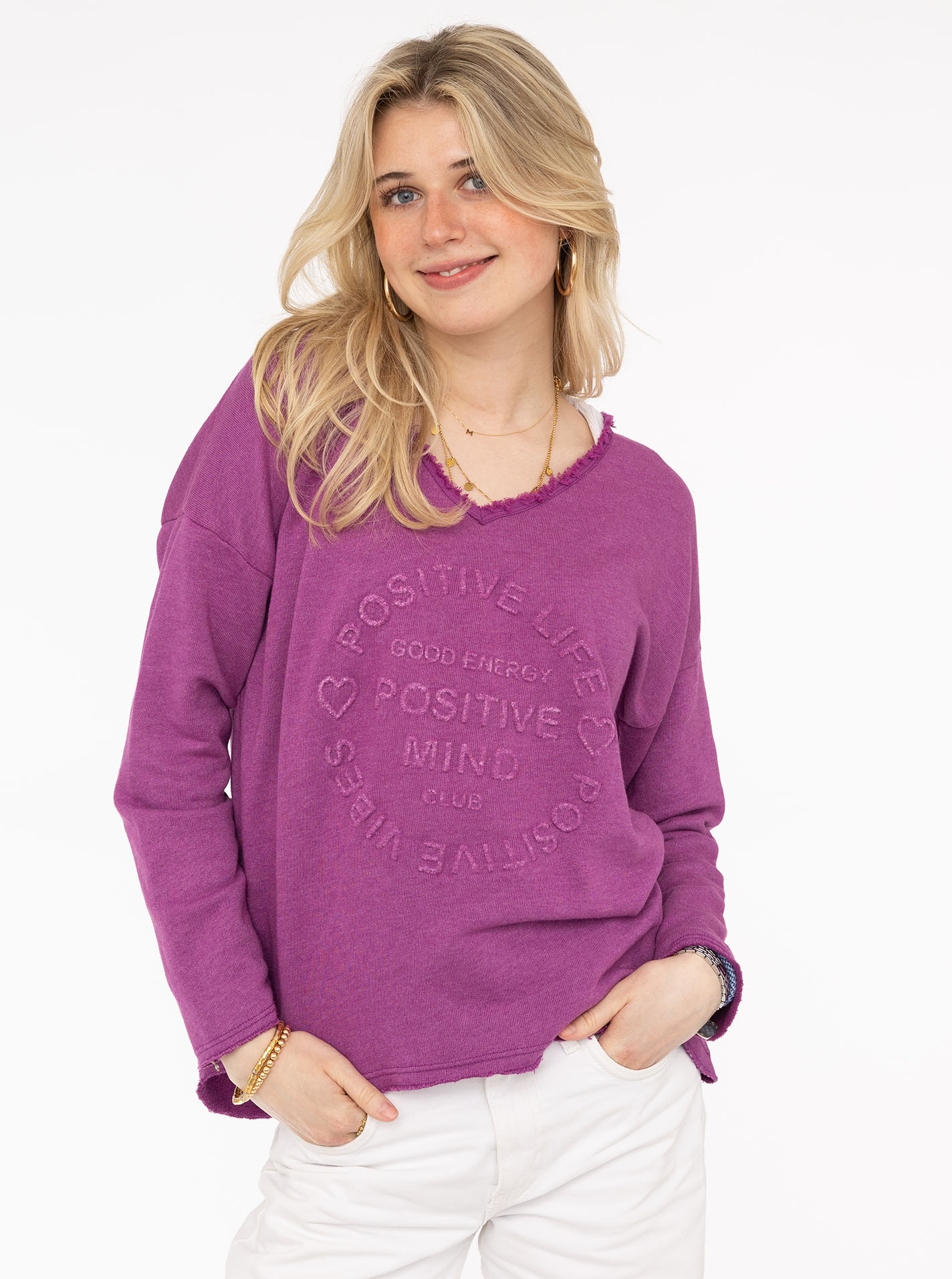 ART685d58f8b59b7_054_Pullover_Elisabeth_Lila Sweatshirt BW "Positive Mind"