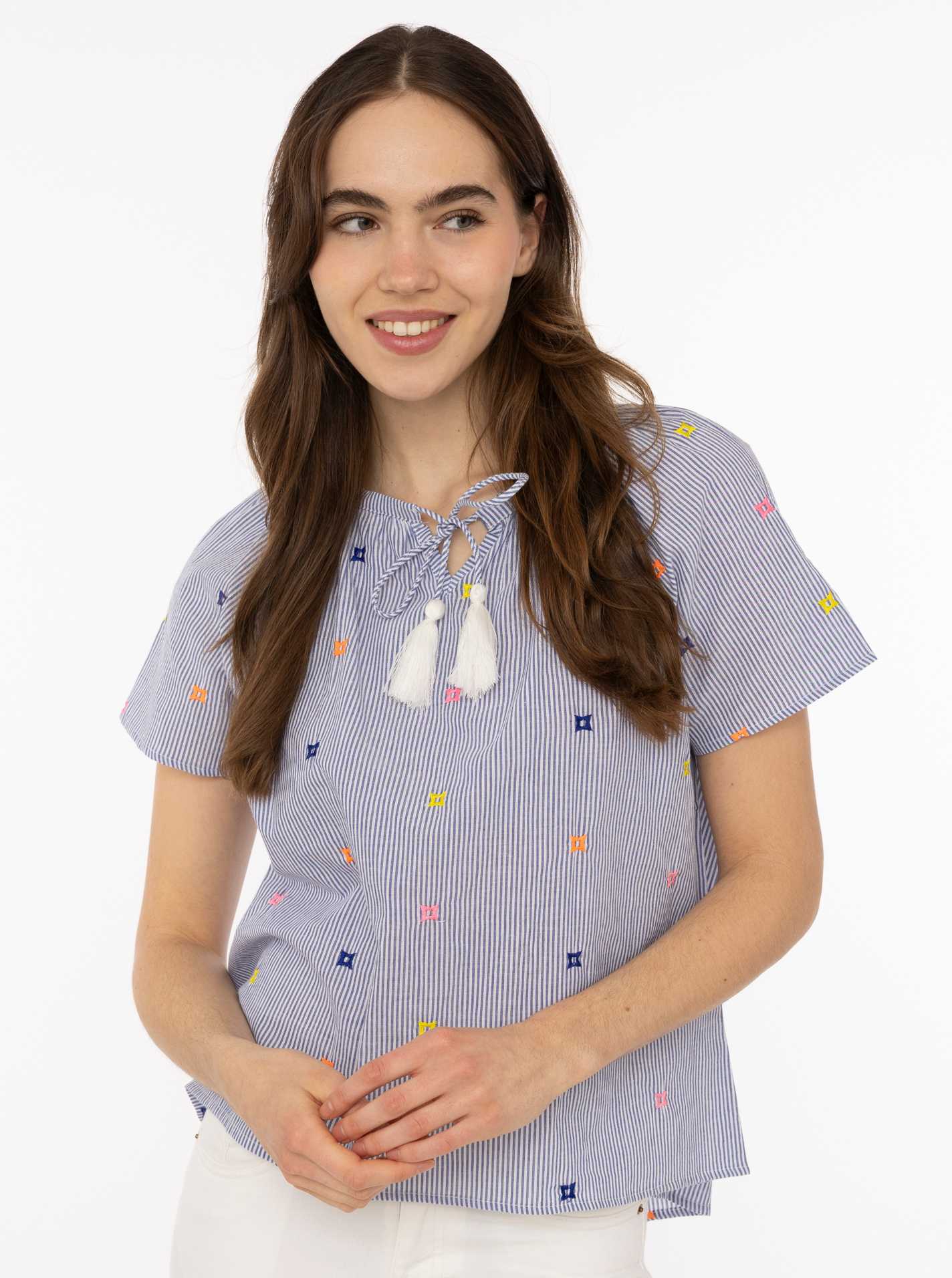 Bluse Kurzarm "Stripe & Stitch"