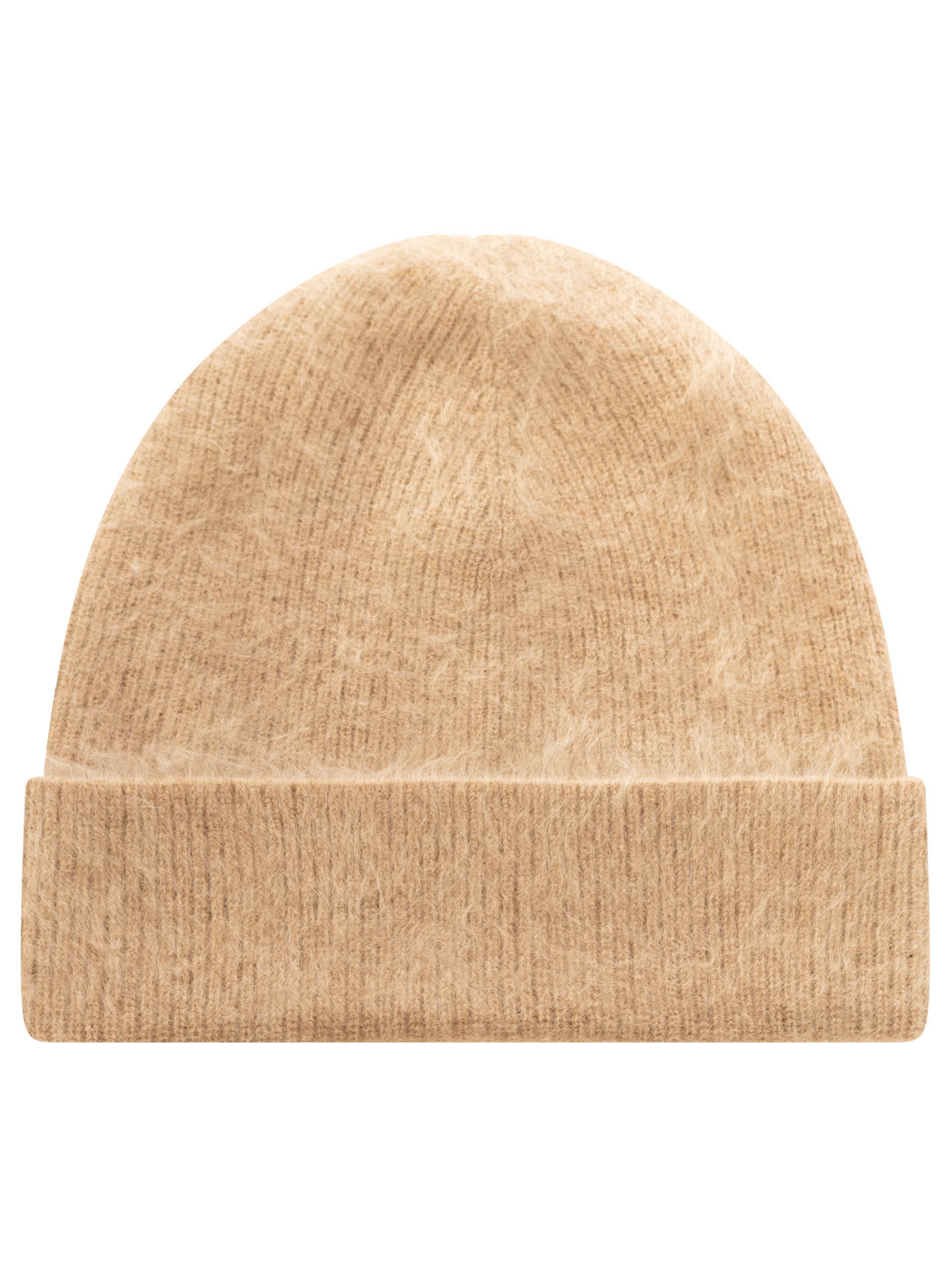100% Cashmere Brushed Rib Beanie