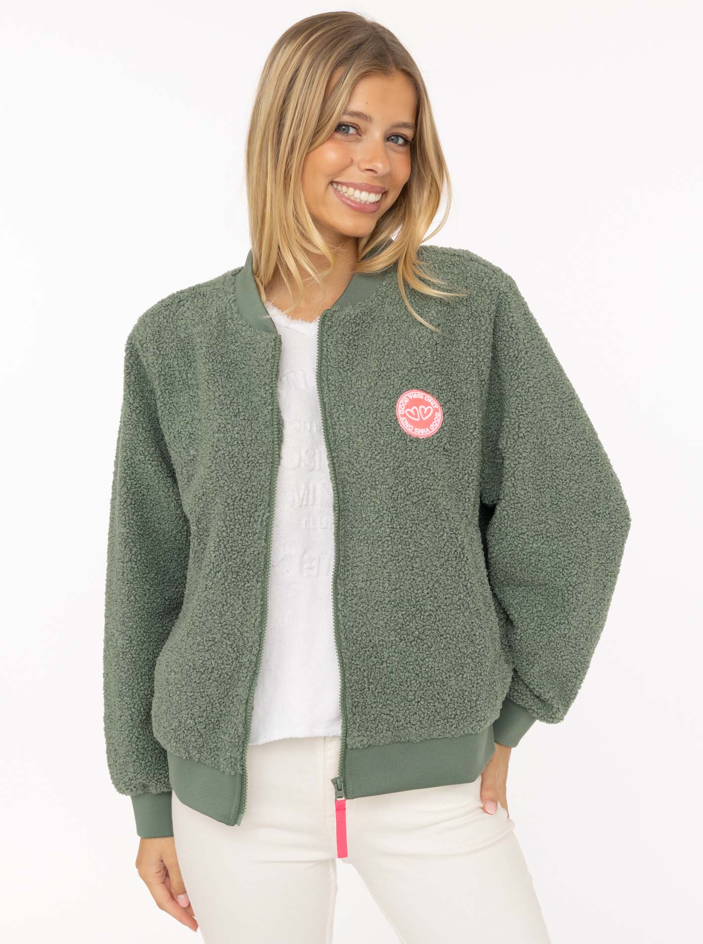 Teddy Bomberjacke "Good Vibes"