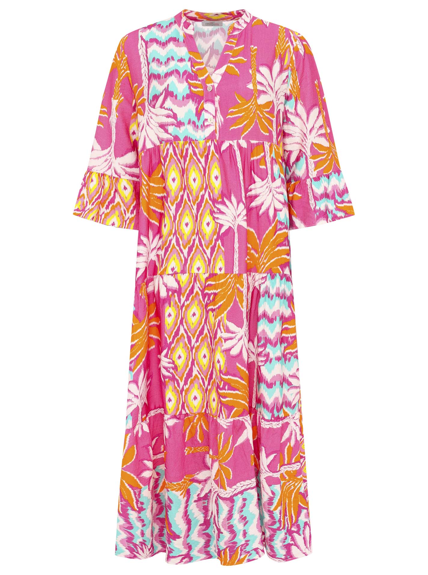 Maxikleid Viskose "Ornamente & Blumen"
