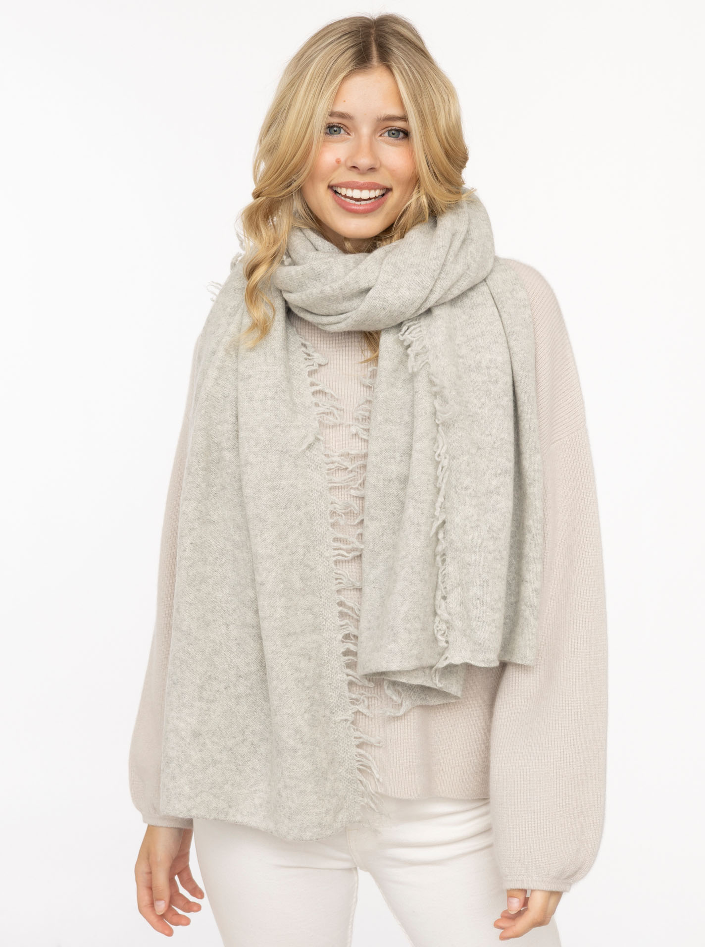 100% Cashmere XXL Fransenschal