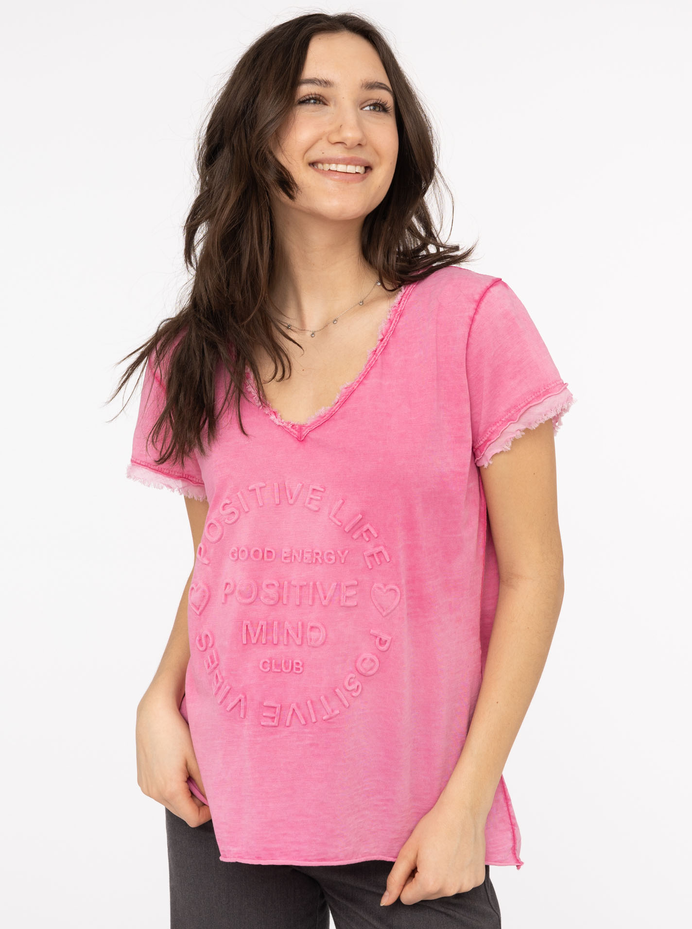 ART685d60d0ce730_004_Tshirt_Tail_Pink Shirt BW "Positive Mind"