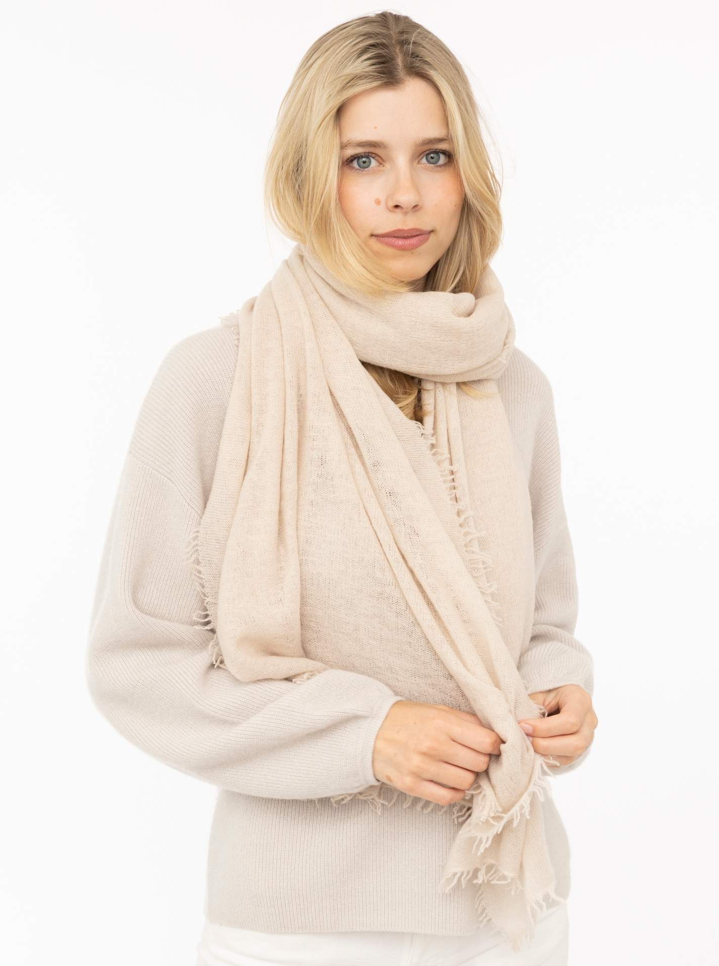 100% Cashmere XXL Fransenschal