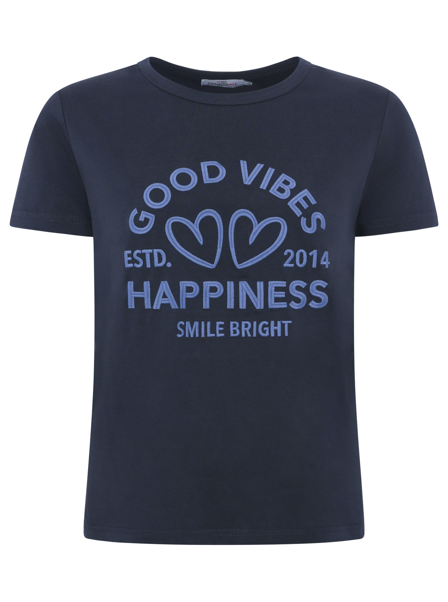 ART693ab8dee7fe4_005_Tshirt_HappinessVibes_45008_Marine T-Shirt "Happiness Vibes"