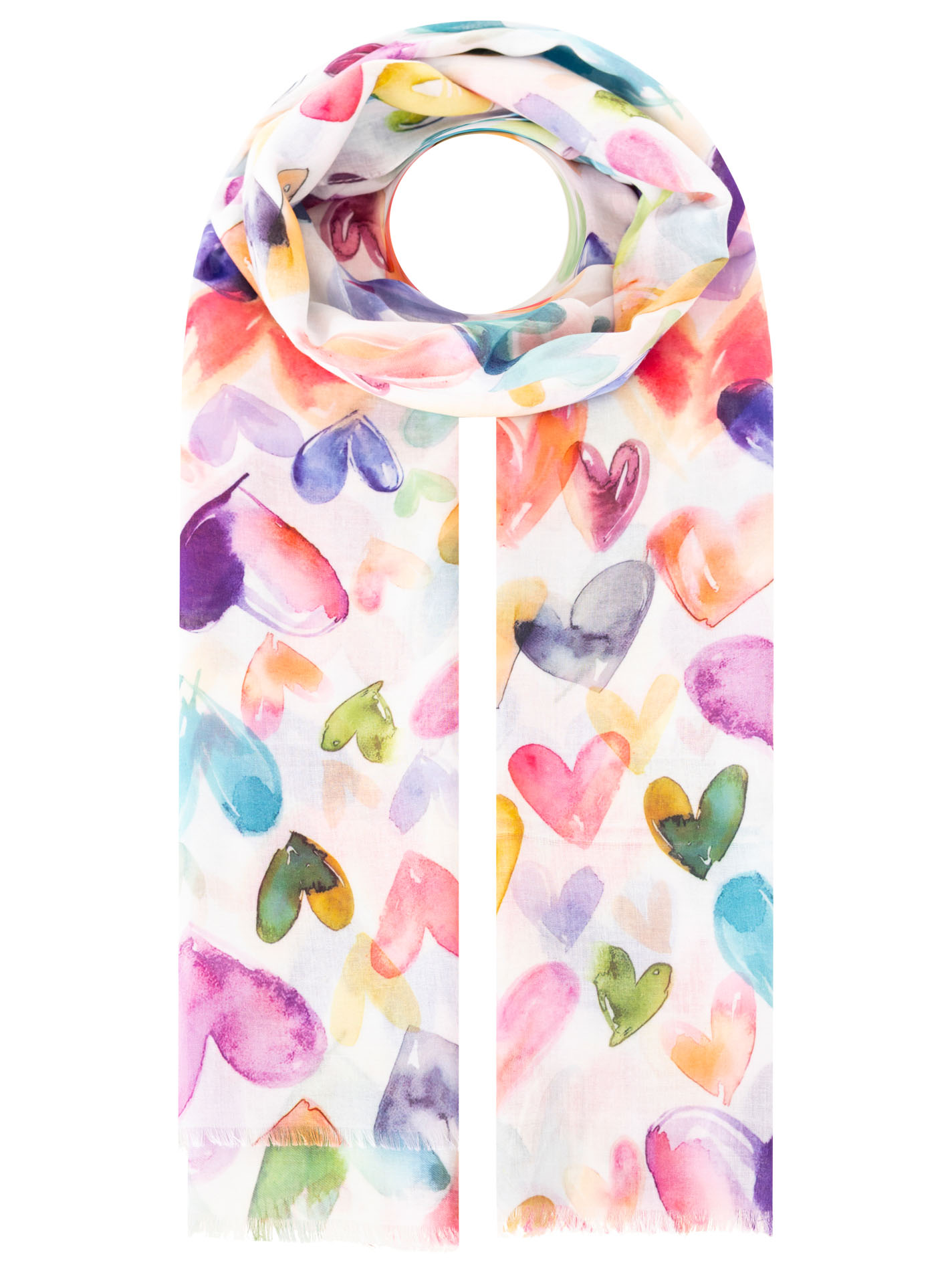 Schal "Aquarell Herzen"