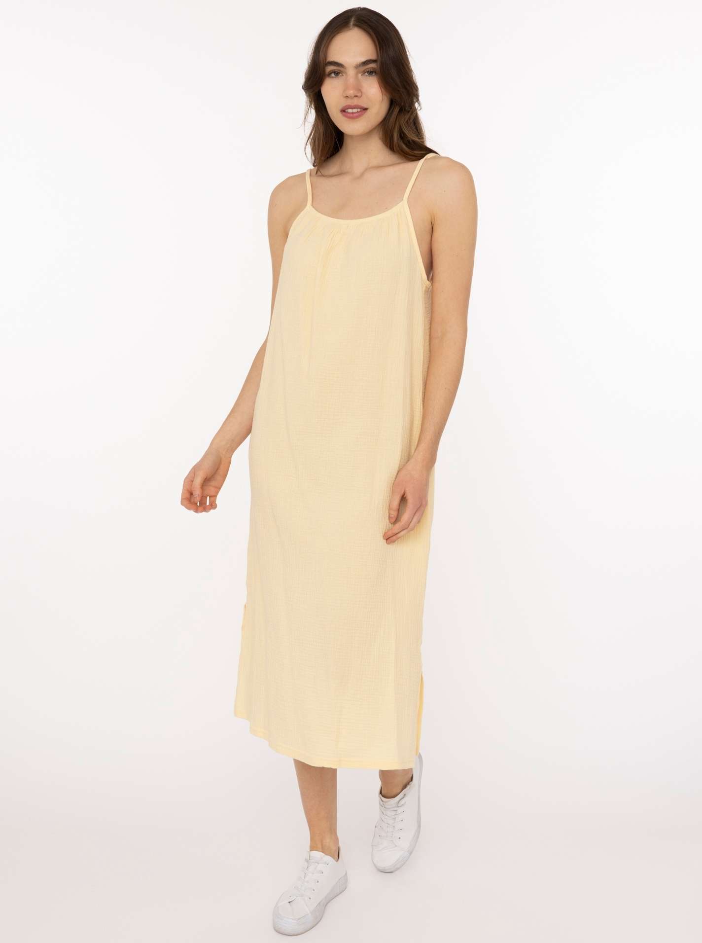 Trägerkleid Maxi Musselin "Uni"