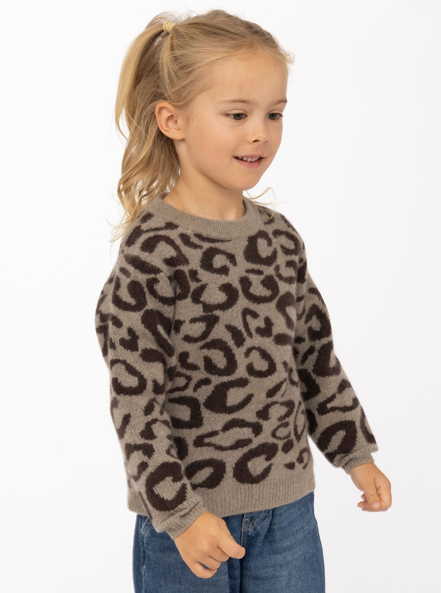 100% Cashmere Kids Rundhals Pullover Leo