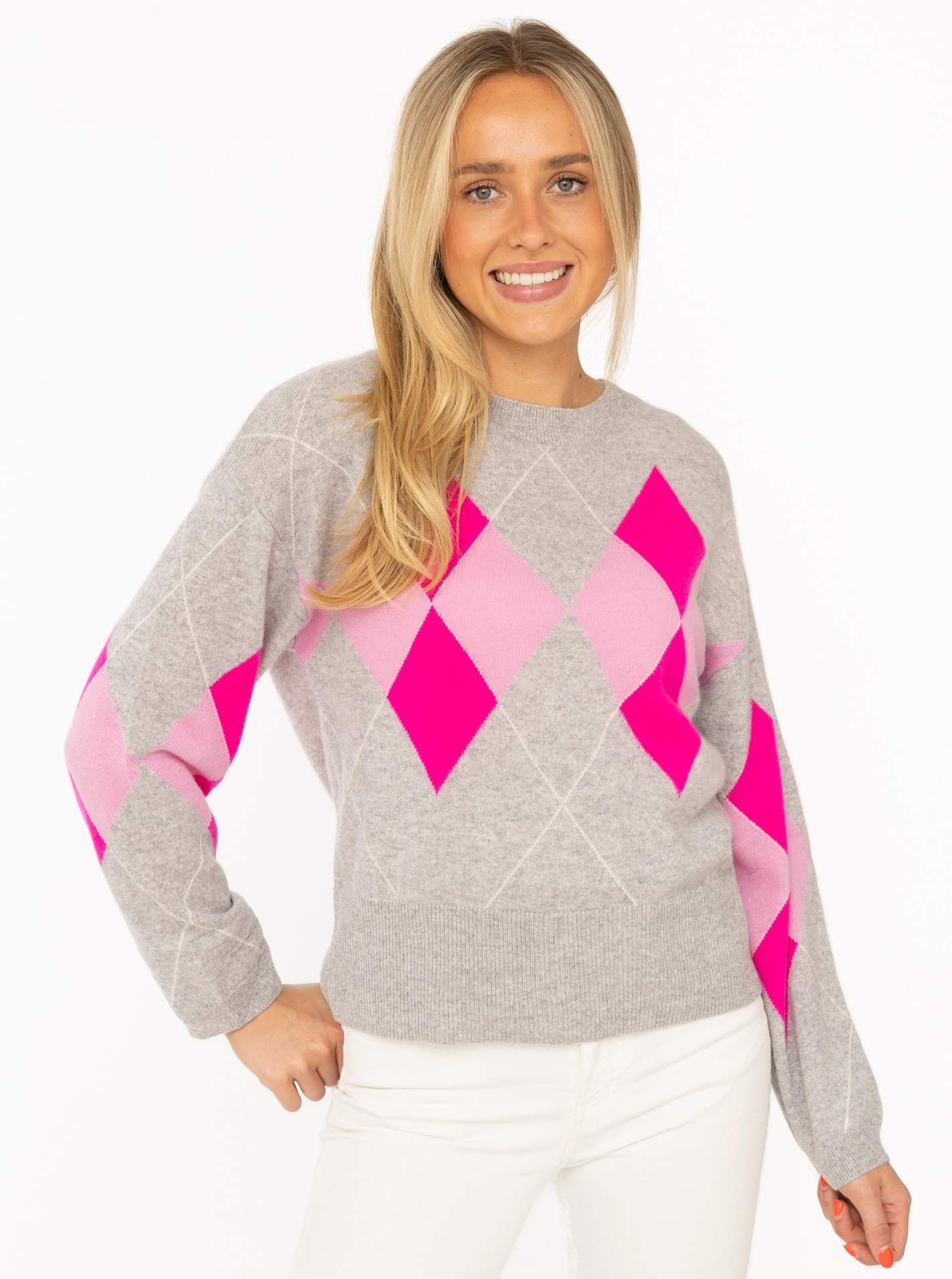 100% Cashmere Pullover Lovely Argyle