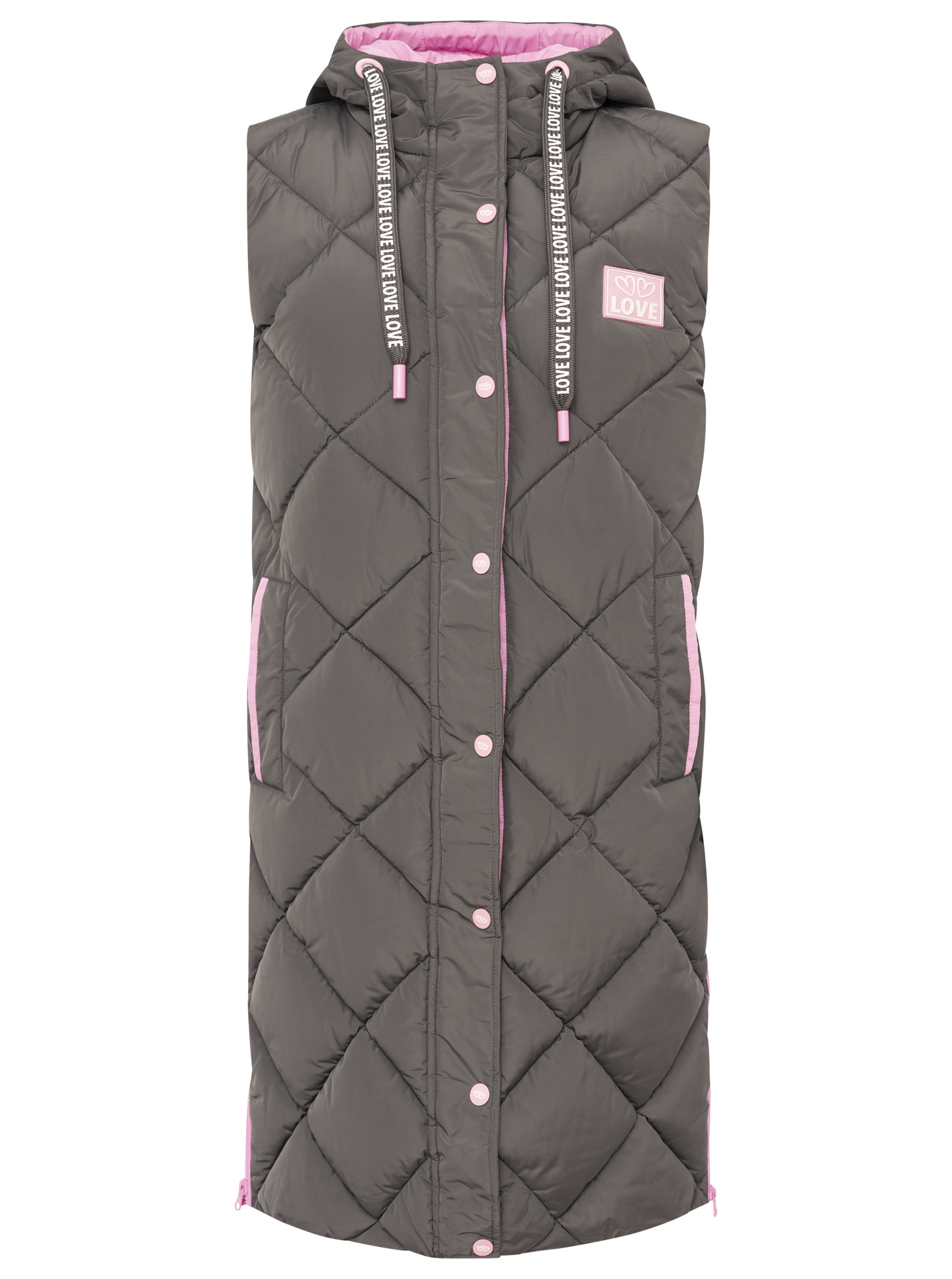 ART685546a68ad08_026_Steppweste lang_Love Print_46023Dunkelgrau