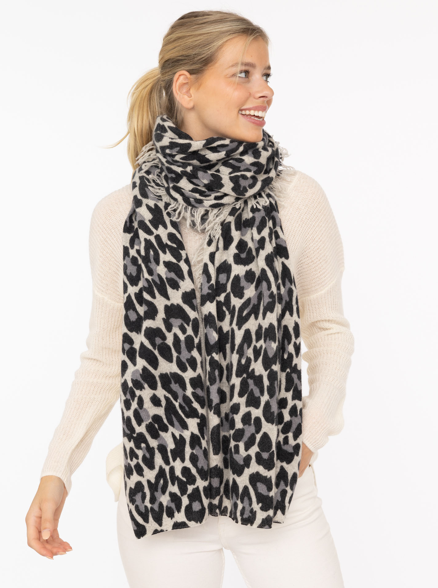 100% Cashmere XXL Fransenschal "Leo"