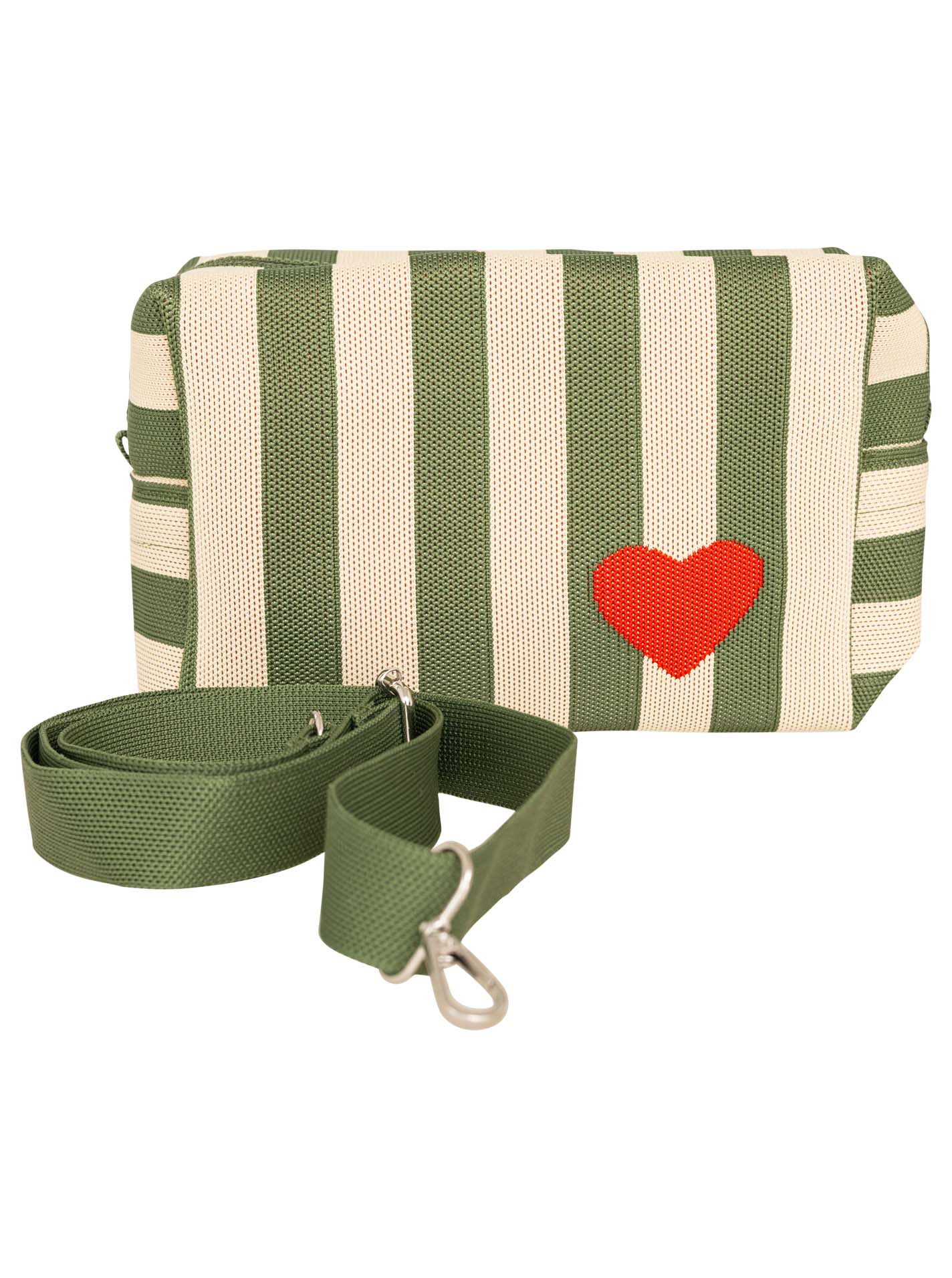 Schultertasche "Streifen & Herz"