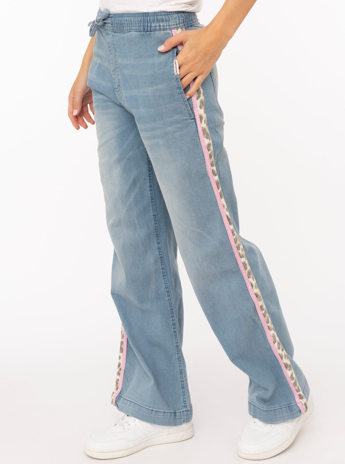 Wide Leg Jeans mit elastischem Bund "Happy"