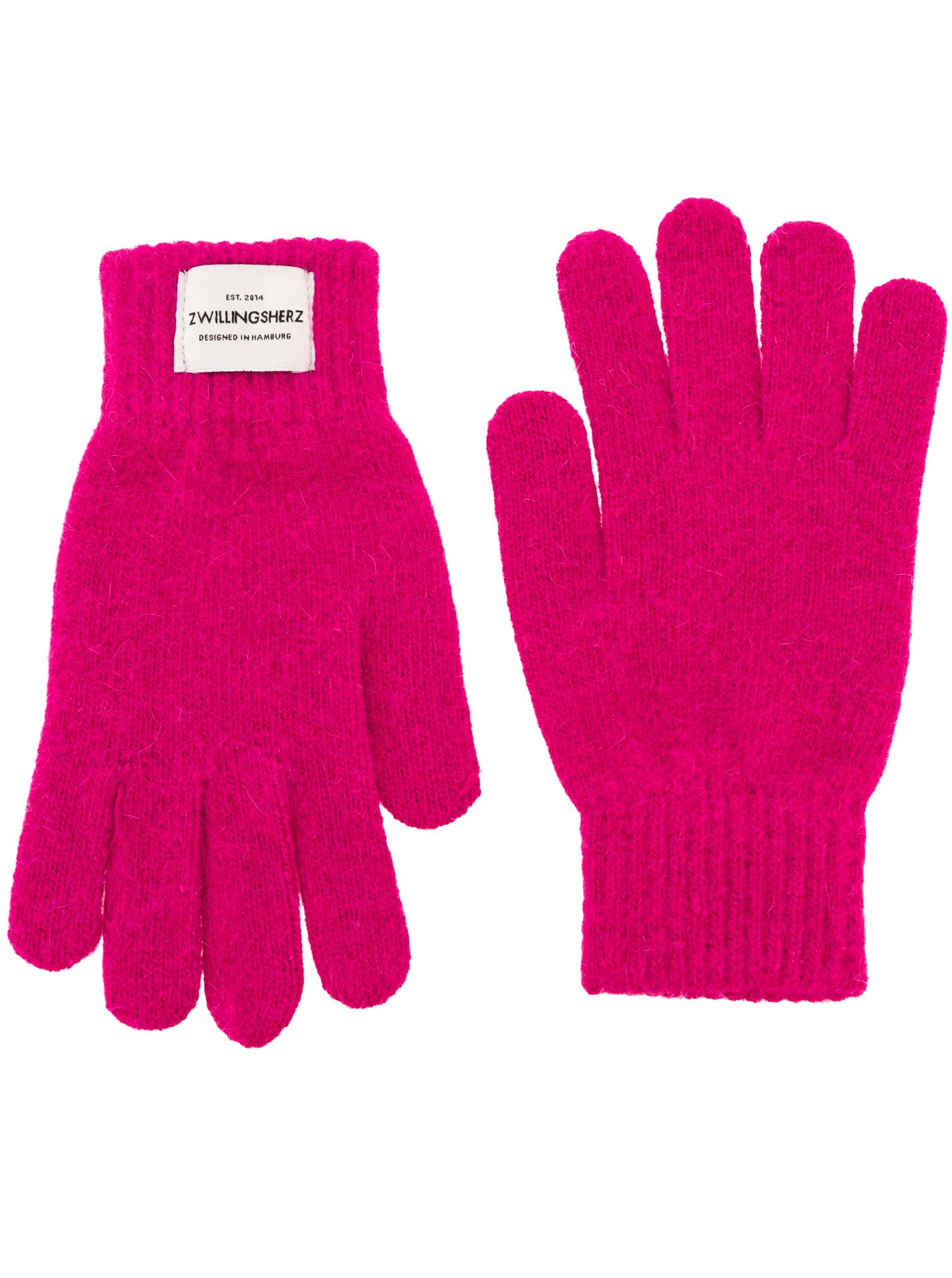 Wollmix Handschuh Zwillingsherz Patch "Uni"