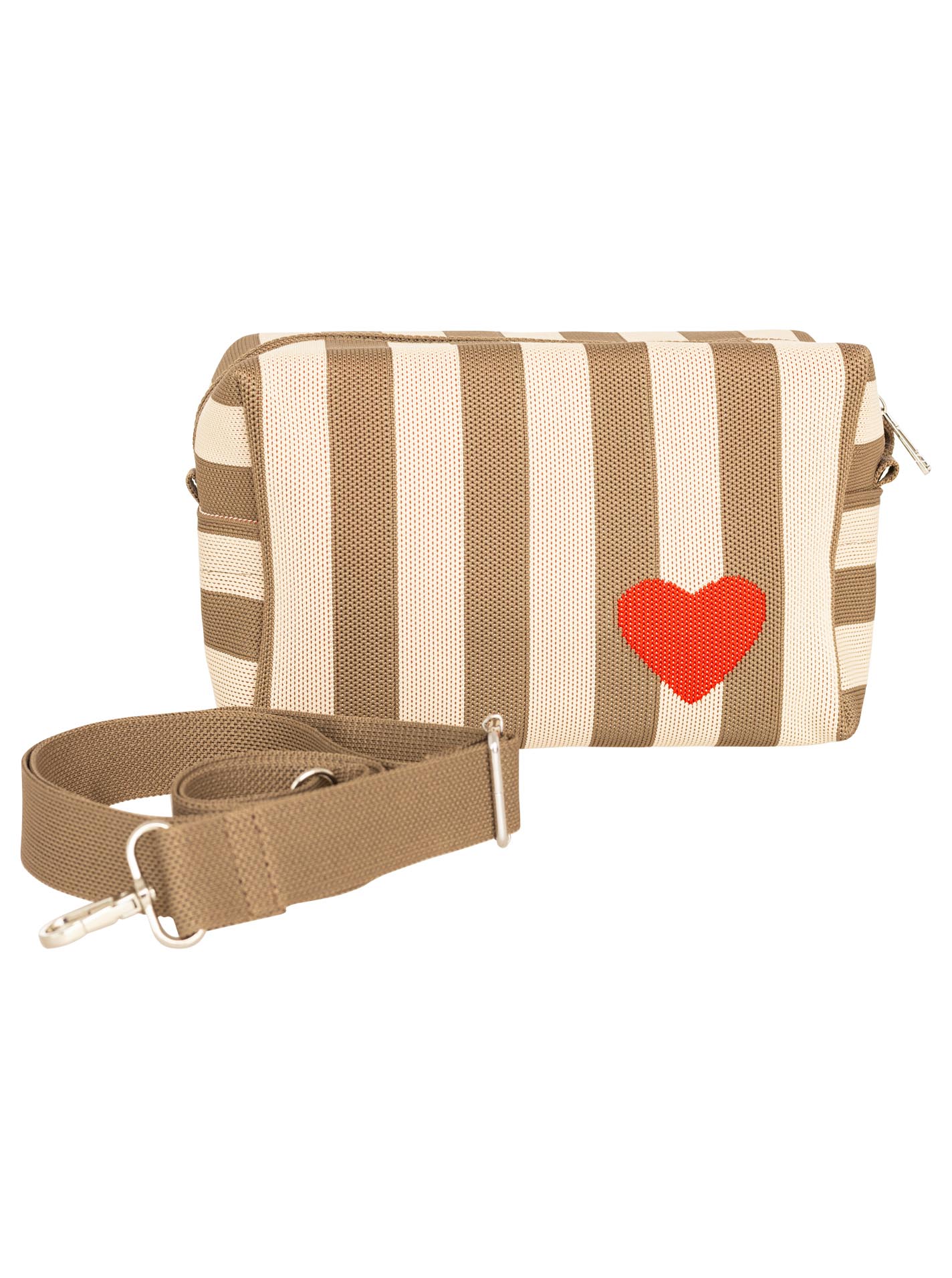 Schultertasche "Streifen & Herz"