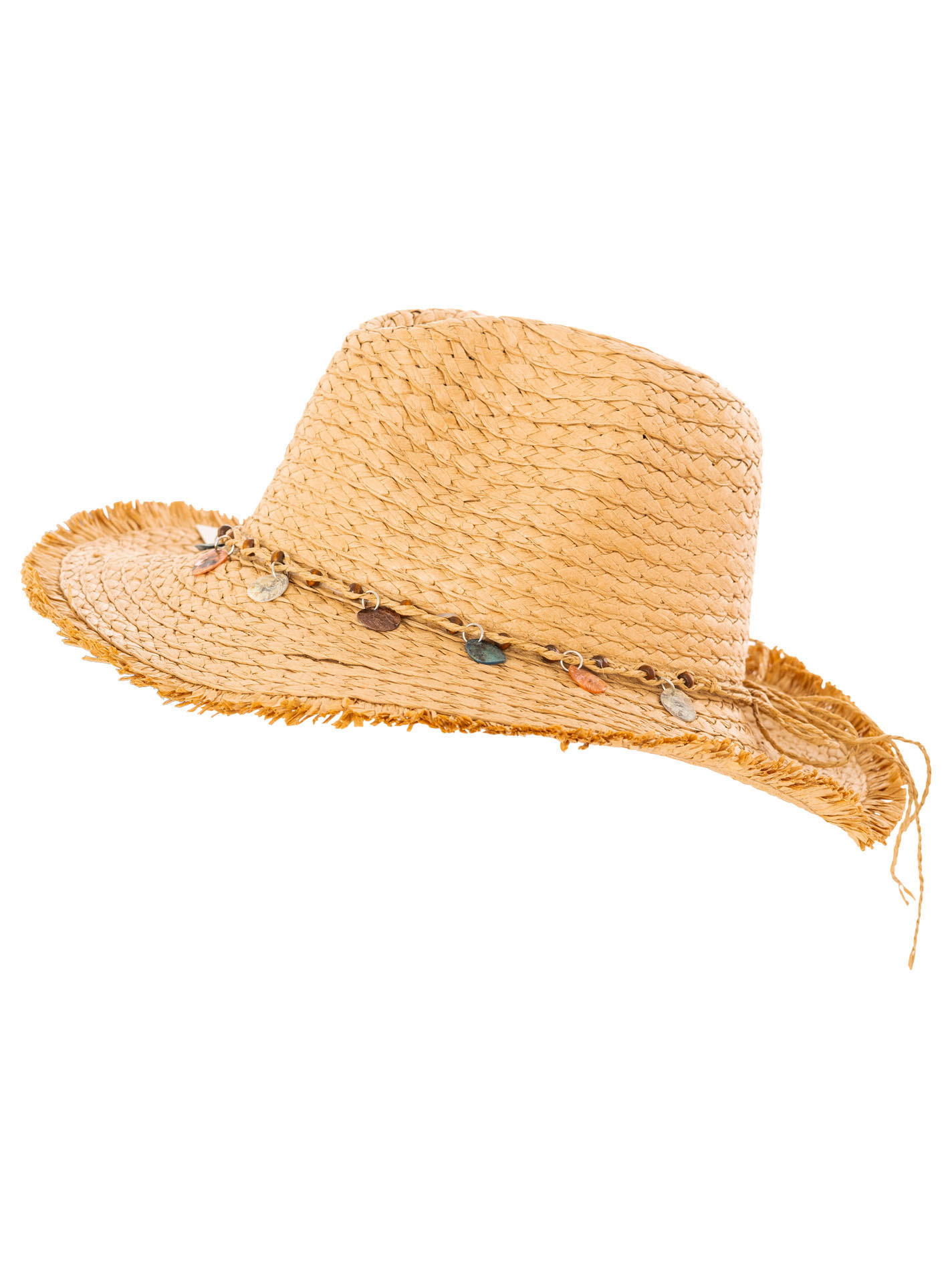 Strohhut "BoHo Muschelband"