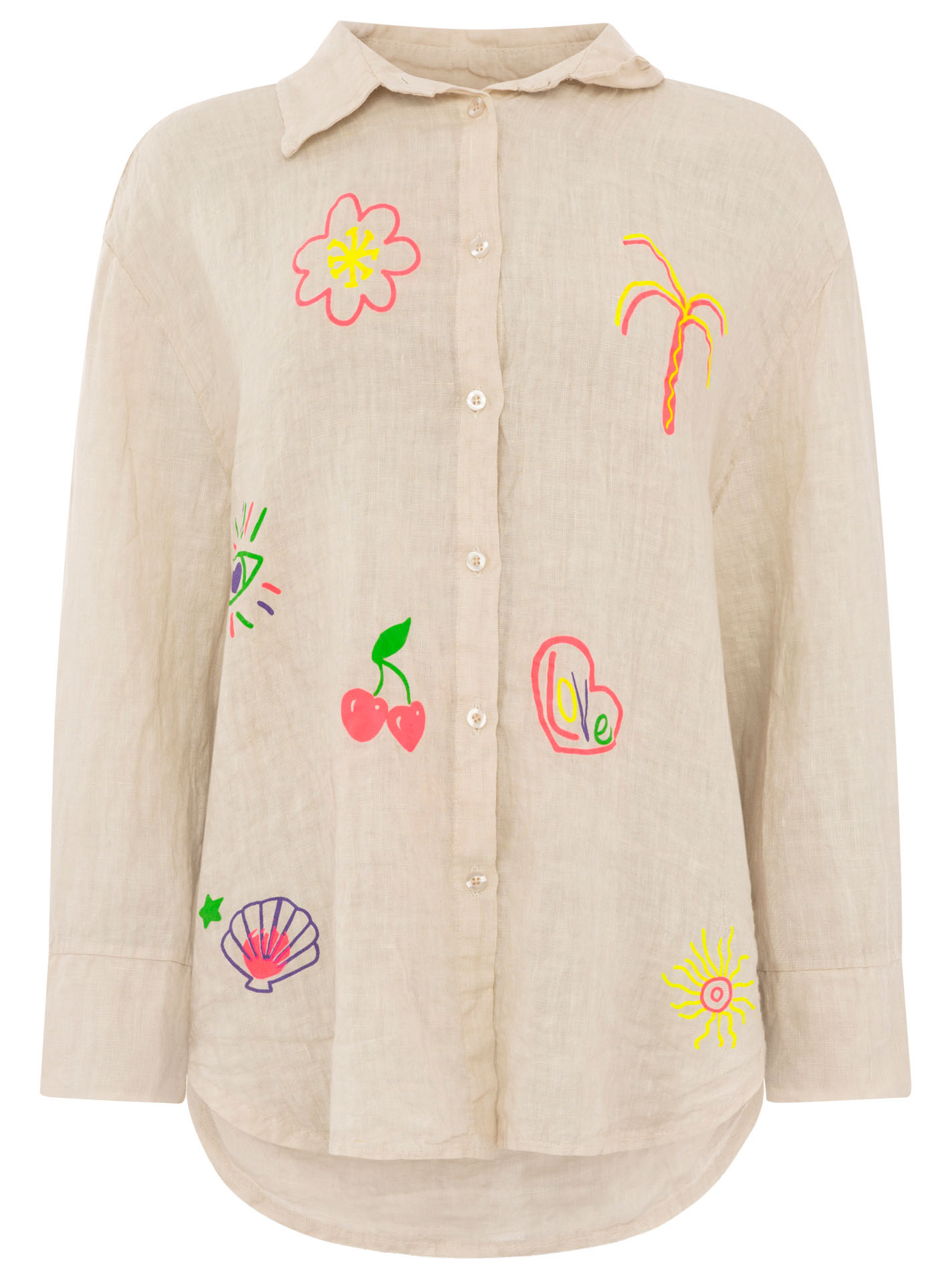 100% Leinen Bluse "Neon"